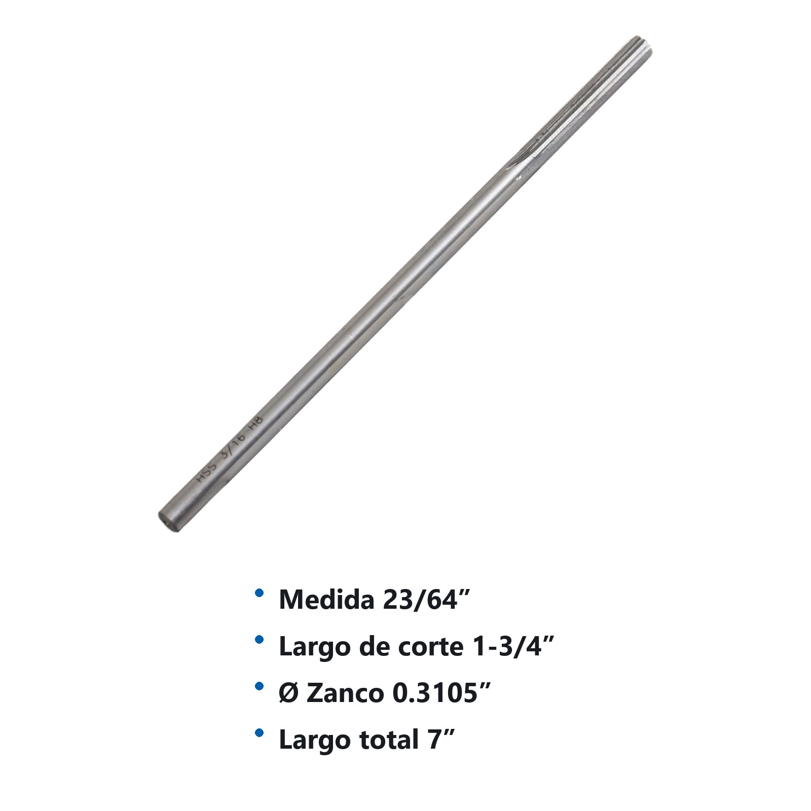 RIMA RECTA DE MAQUINA 23/64" H8 - Imagen 3
