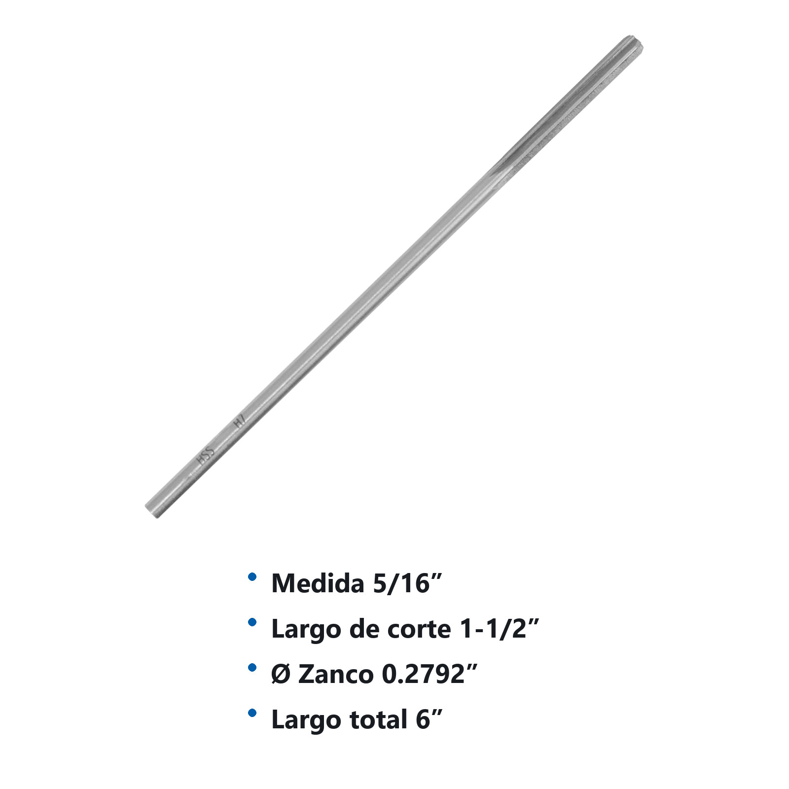 RIMA DE MAQUINA FLAUTA RECTA AAV H7 5/16" - Imagen 3