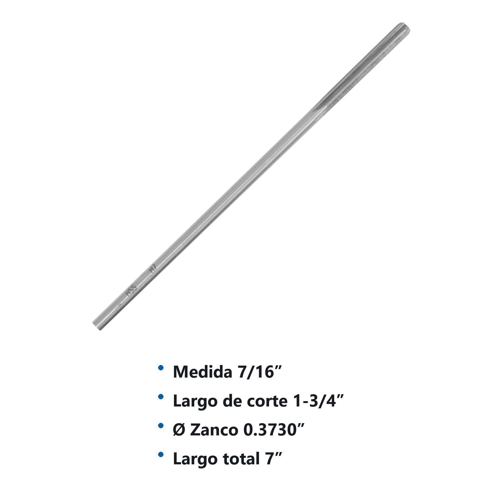 RIMA DE MAQUINA FLAUTA RECTA AAV H7 7/16" - Imagen 3