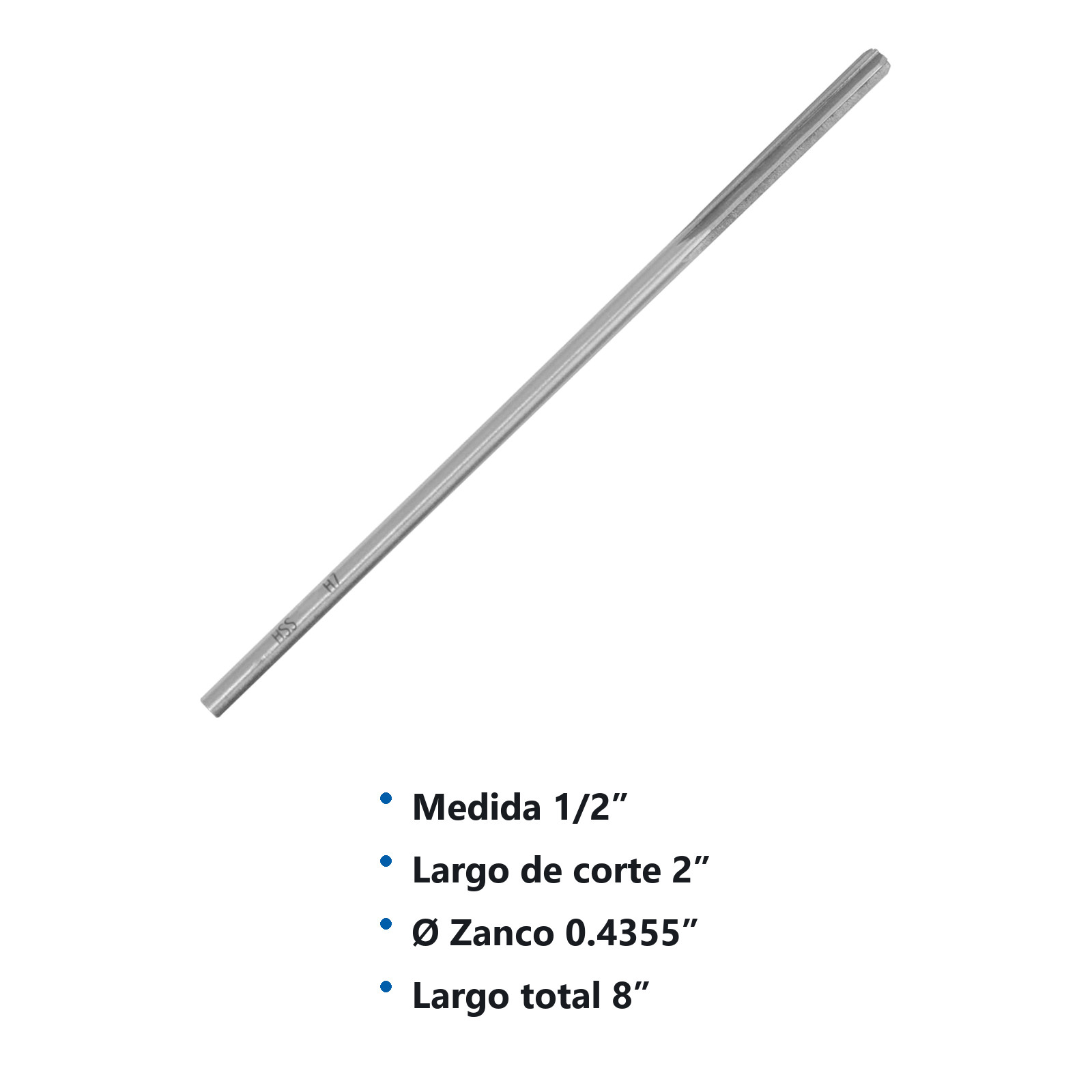 RIMA DE MAQUINA FLAUTA RECTA AAV H7 1/2" - Imagen 3