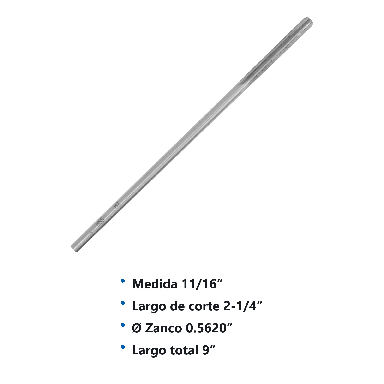 RIMA DE MAQUINA FLAUTA RECTA AAV H7 11/16" - Imagen 3