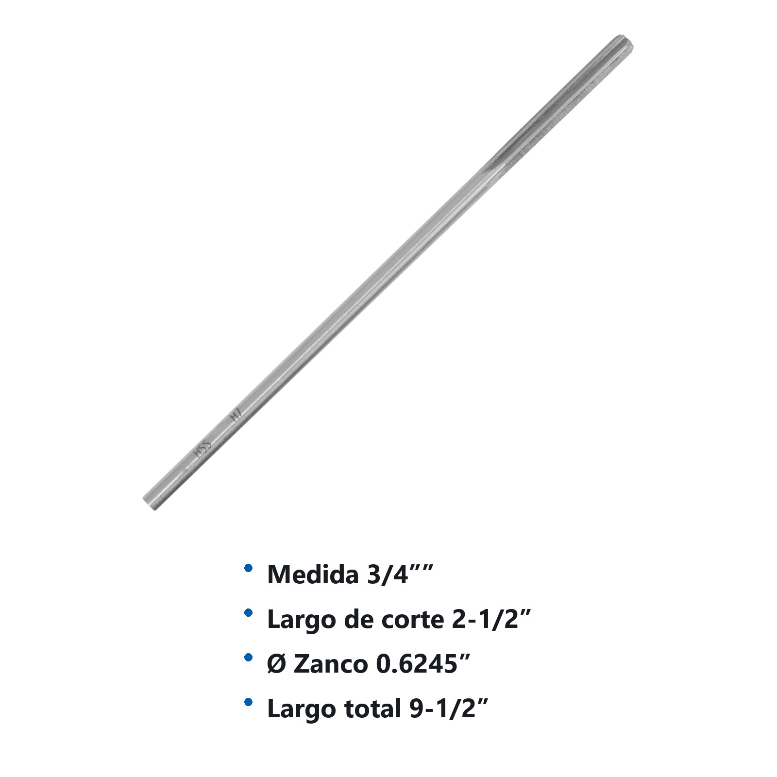 RIMA DE MAQUINA FLAUTA RECTA AAV H7 3/4" - Imagen 3