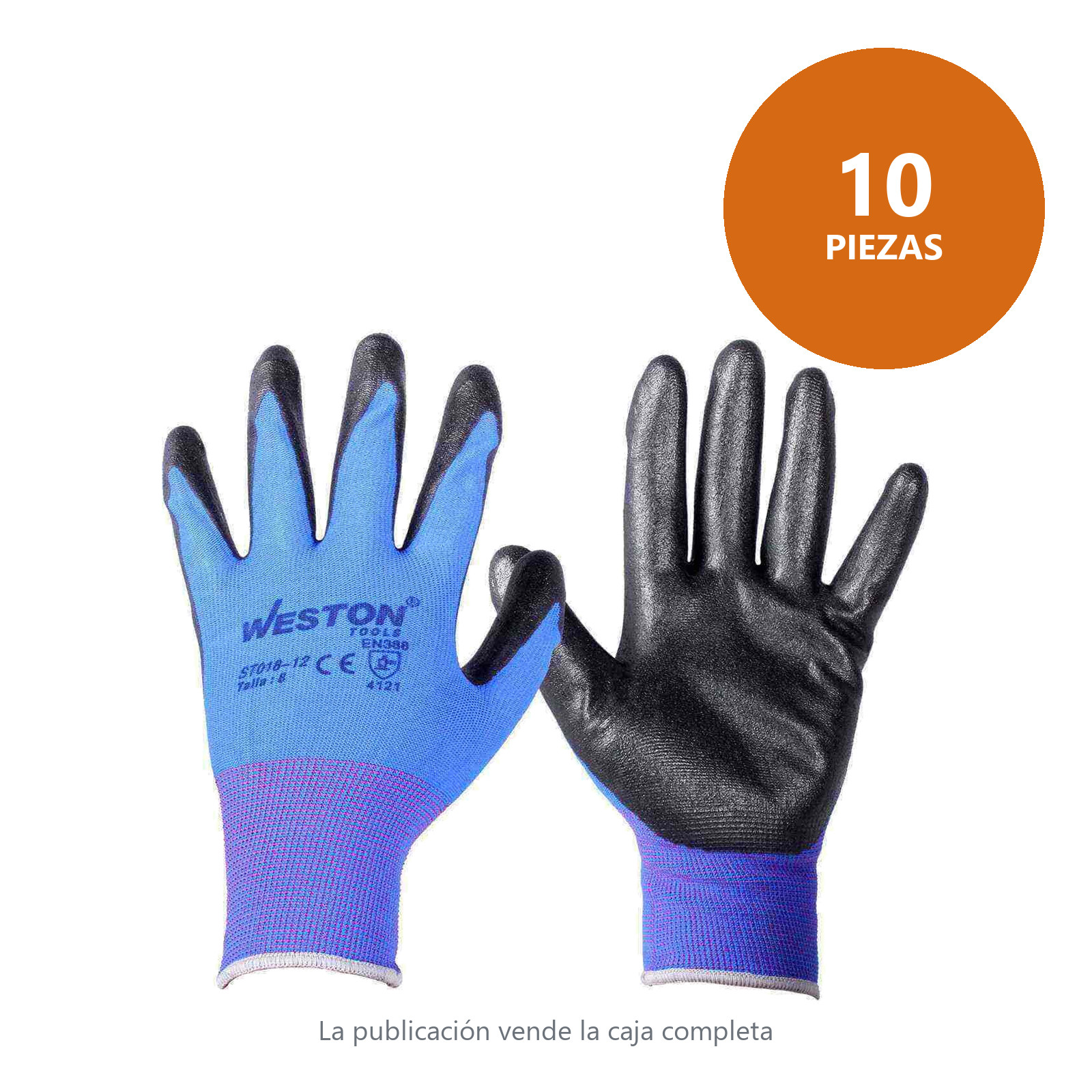 GUANTE NYLON C/NITRILO ESPUMADO 13G NEGRO 8 (Precio x par - Empaque c/10 pares) - Imagen 2