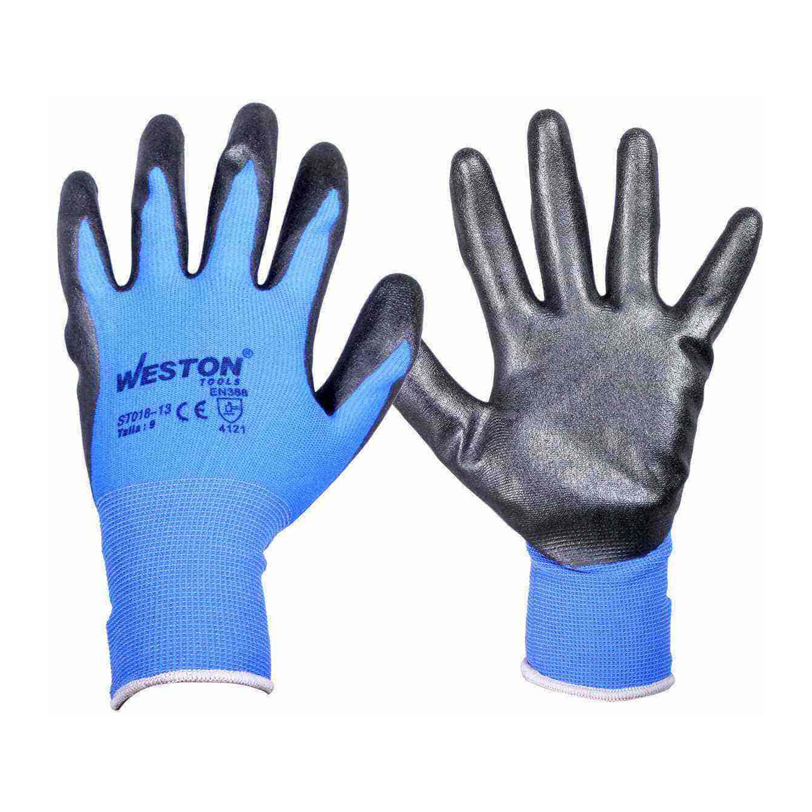 Guante de Nylon con Nitrilo Espumado Calibre 13 Negro Talla 9 WESTON
