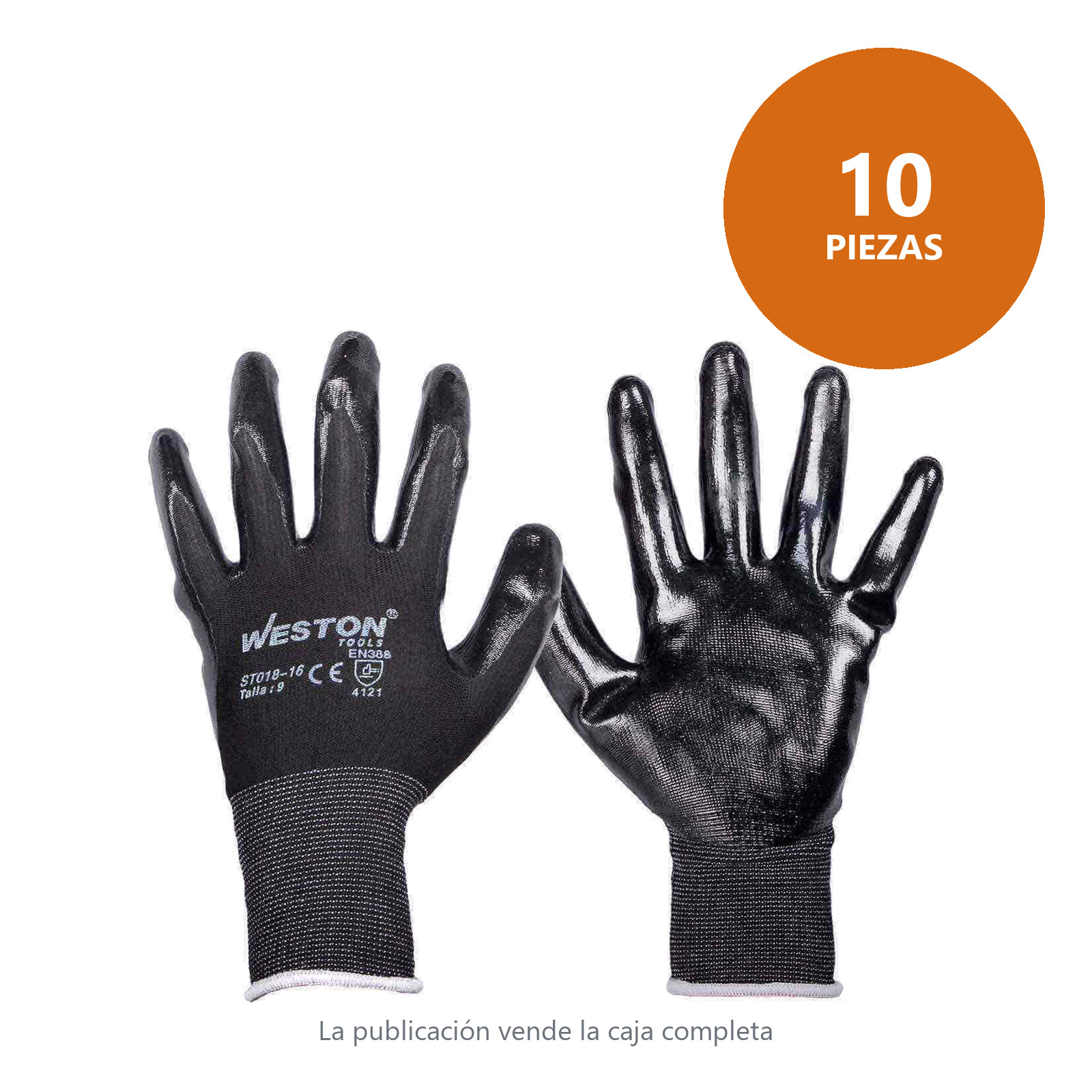 GUANTE NYLON C/NITRILO NORMAL 13G NEGRO TALLA 9 (Precio x par - Empaque c/10 pares) - Imagen 3