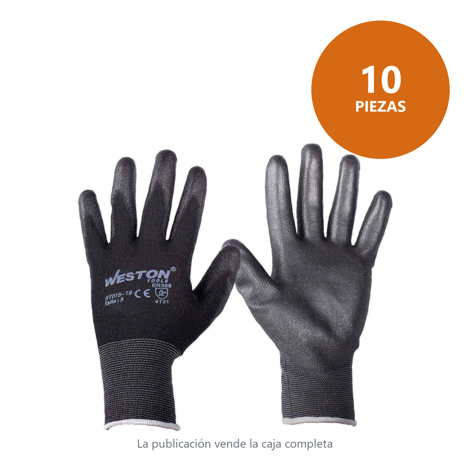 GUANTE NYLON NORMAL C/PU 13G NEGRO 9 (Precio x par - Empaque c/10 pares) - Imagen 2