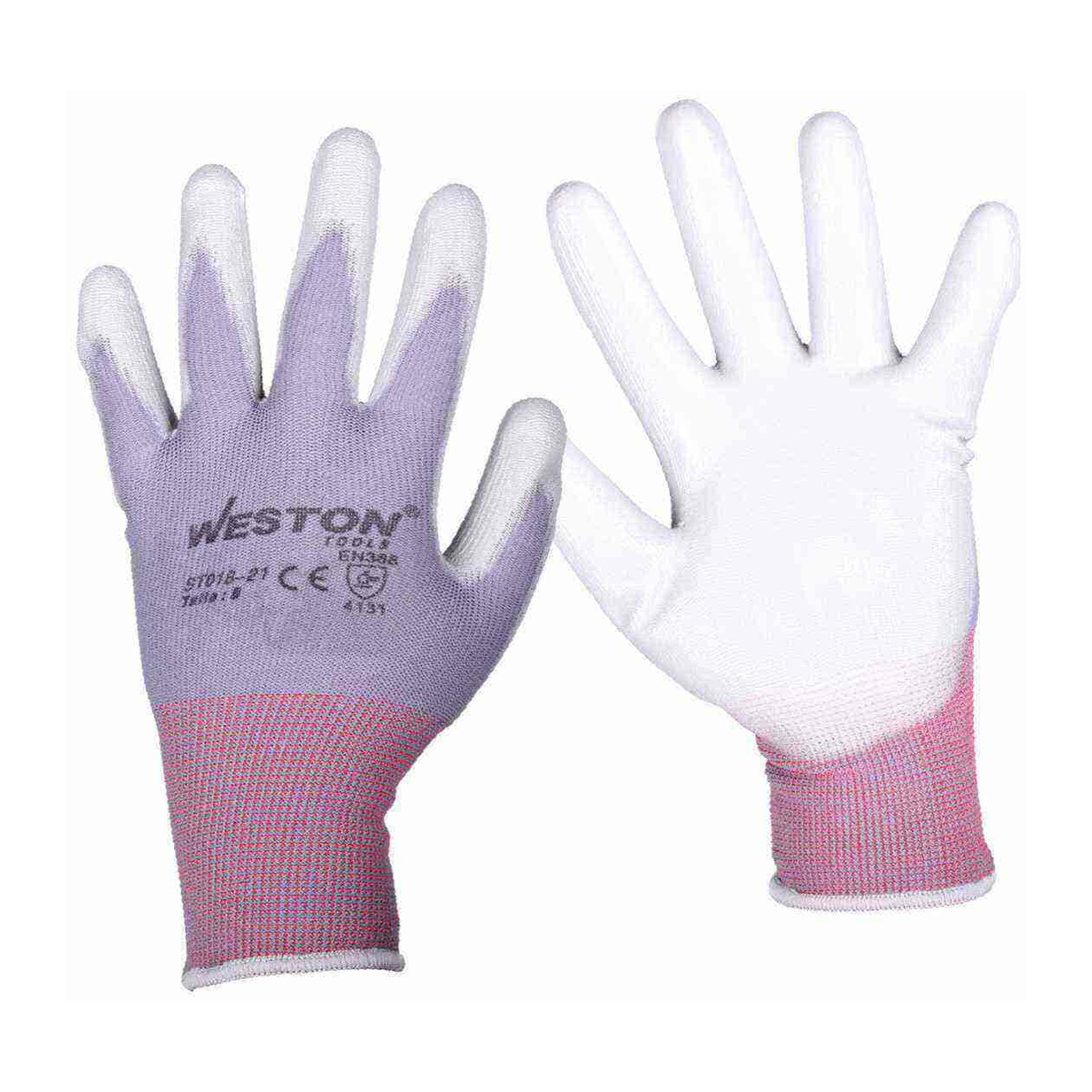Guante de Nylon con Recubrimiento de Poliuretano 13G Palma Gris Talla 8 Weston