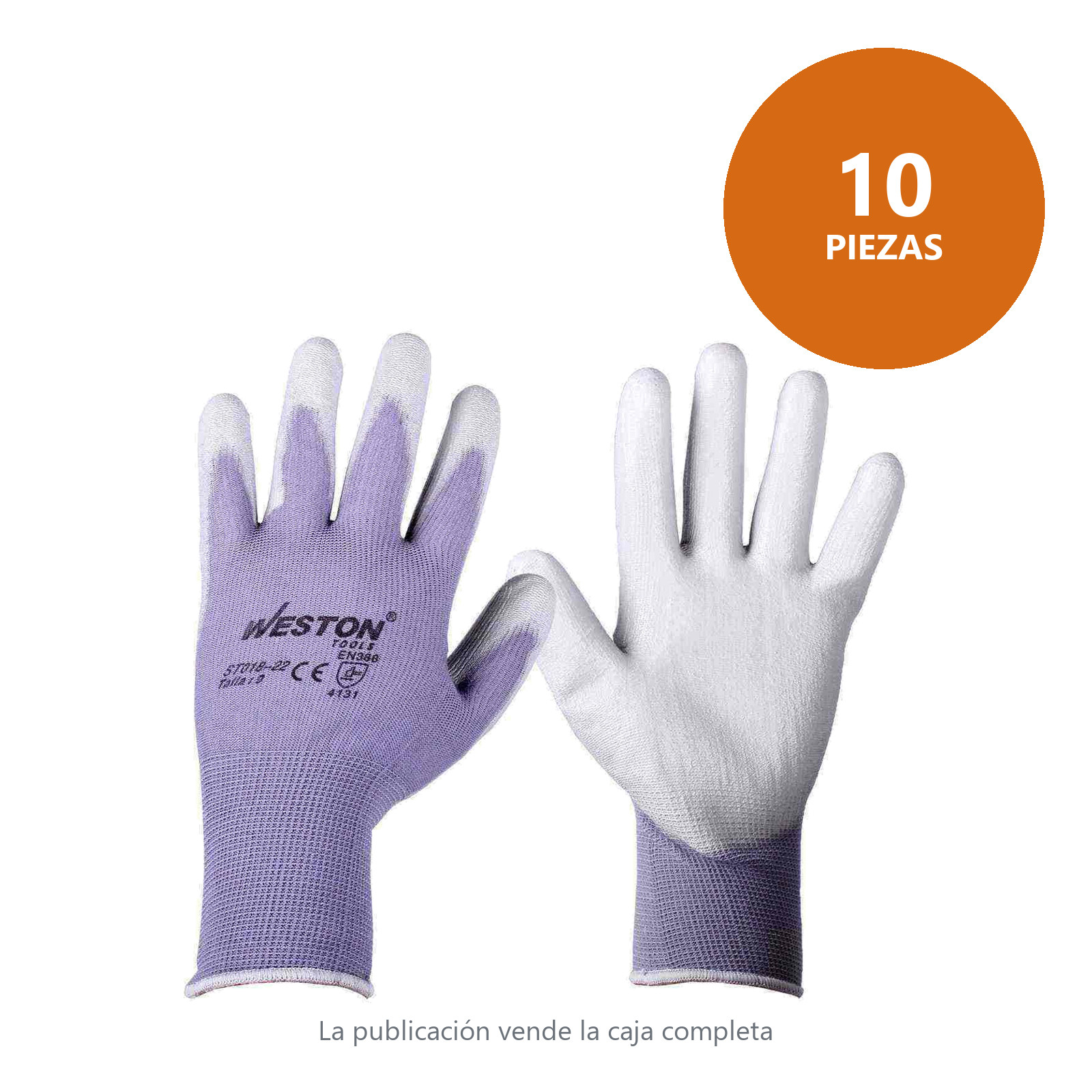 GUANTE NYLON C/PU 13G C/PALMA GRIS 9 (Precio x par - Empaque c/10 pares) - Imagen 2