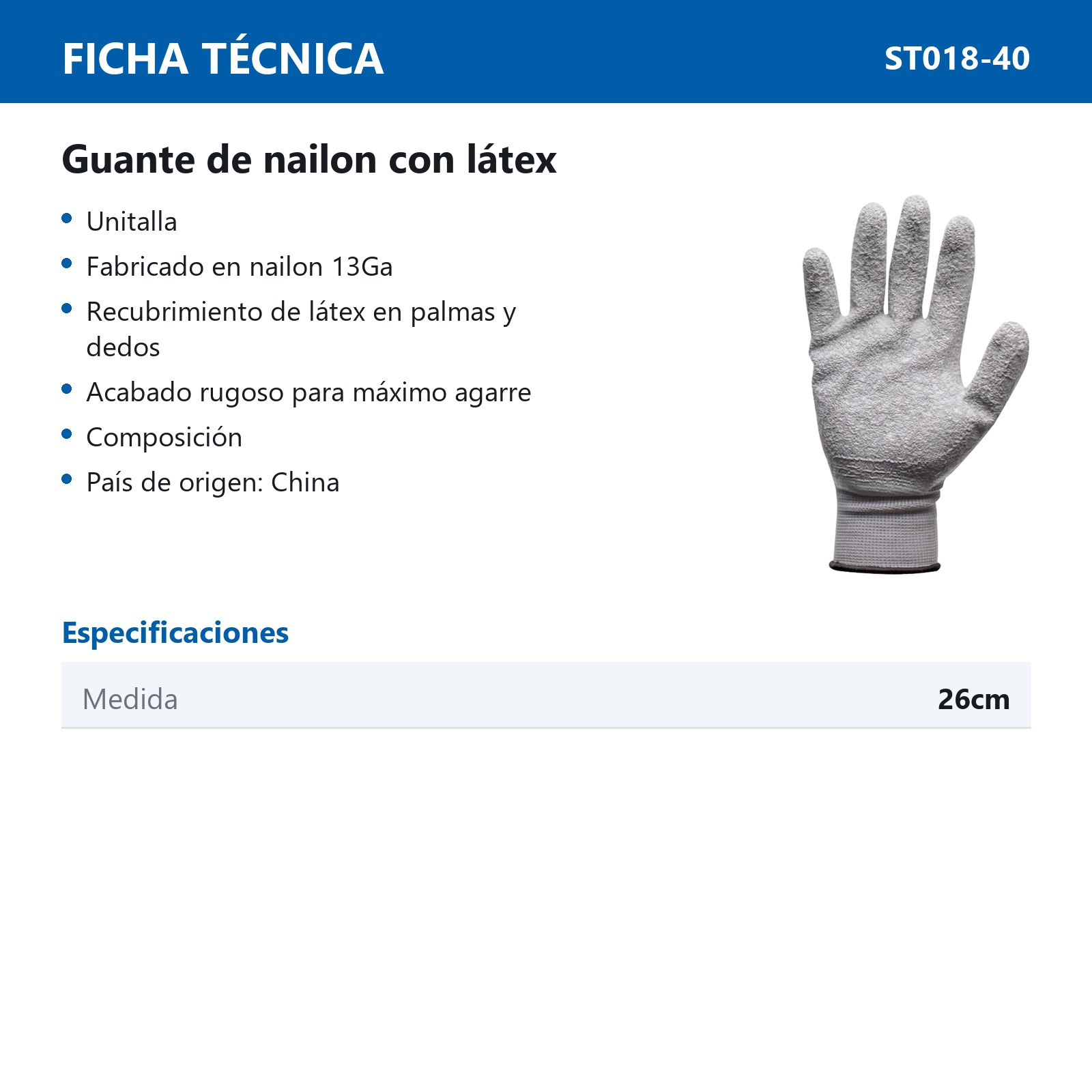 GUANTE LATEX ARRUGA EN PALMA 13G (Precio x par - Empaque c/10 pares) - Imagen 3
