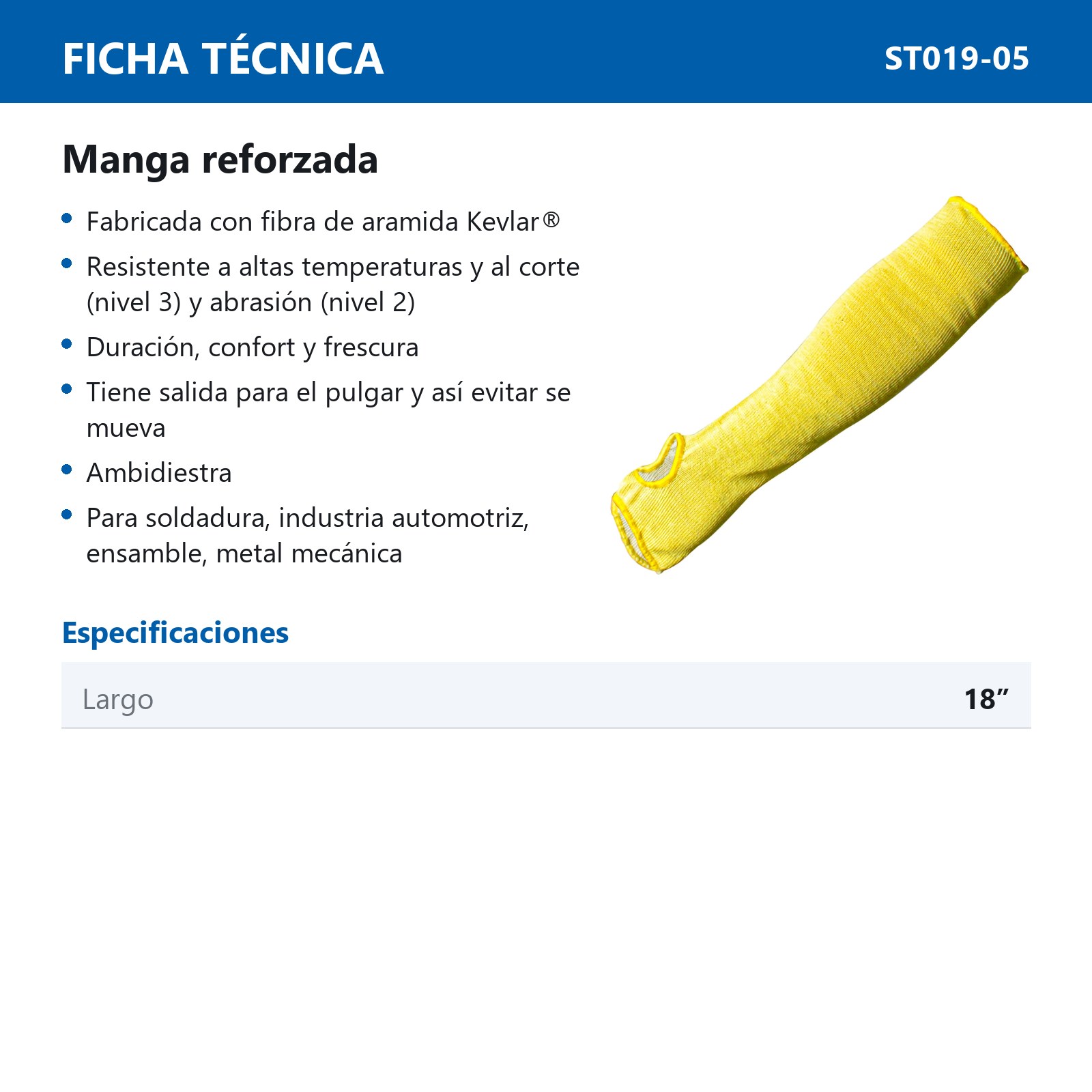 MANGA REFORZADA CON OJILLO 18" (Precio x pieza - Empaque c/10 piezas) - Imagen 4