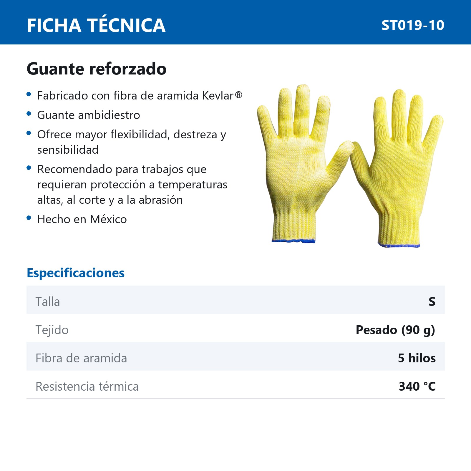GUANTE REFORZADO USO PESADO TALLA S (Precio x par - Empaque c/10 pares) - Imagen 3