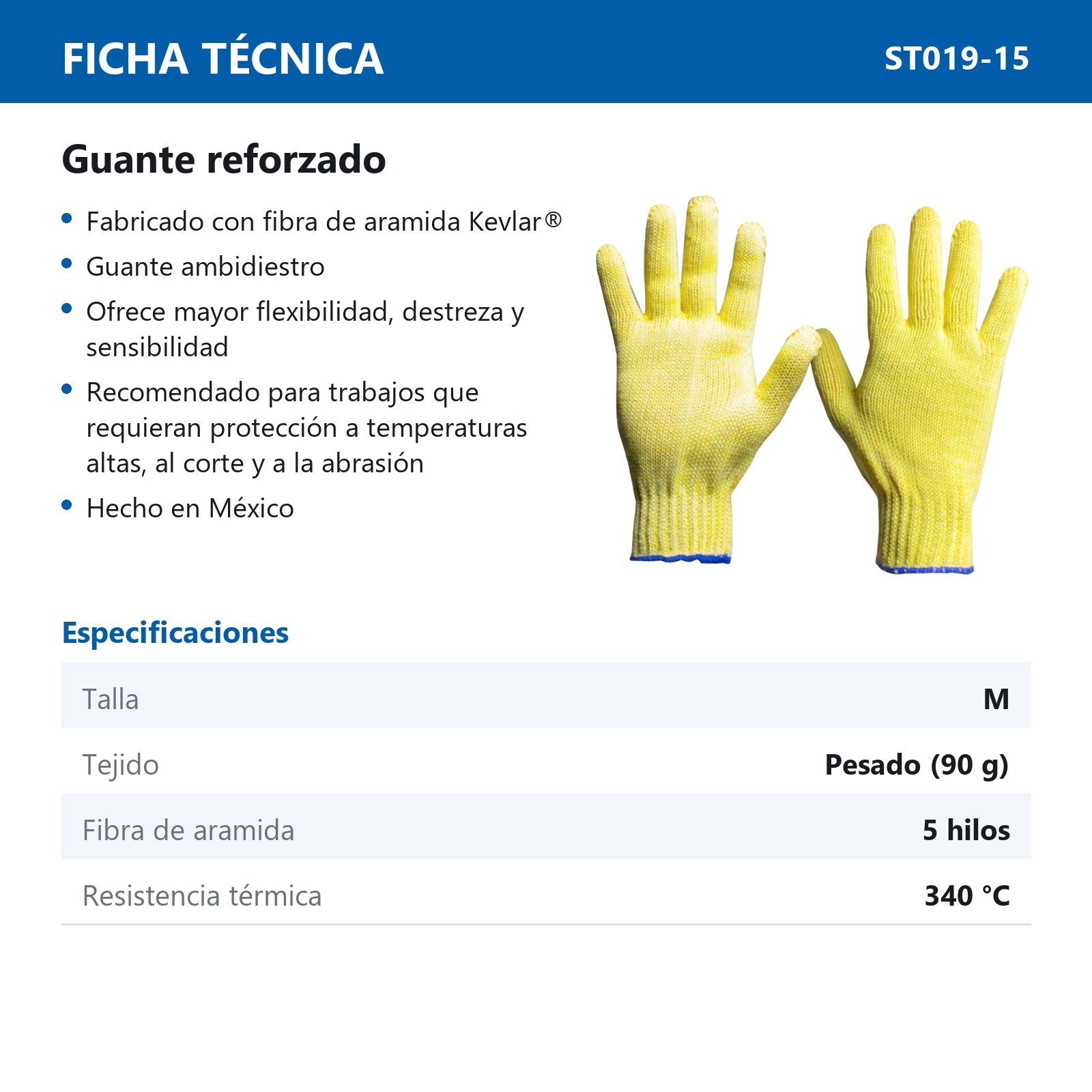 GUANTE REFORZADO USO PESADO TALLA M (Precio x par - Empaque c/10 pares) - Imagen 3