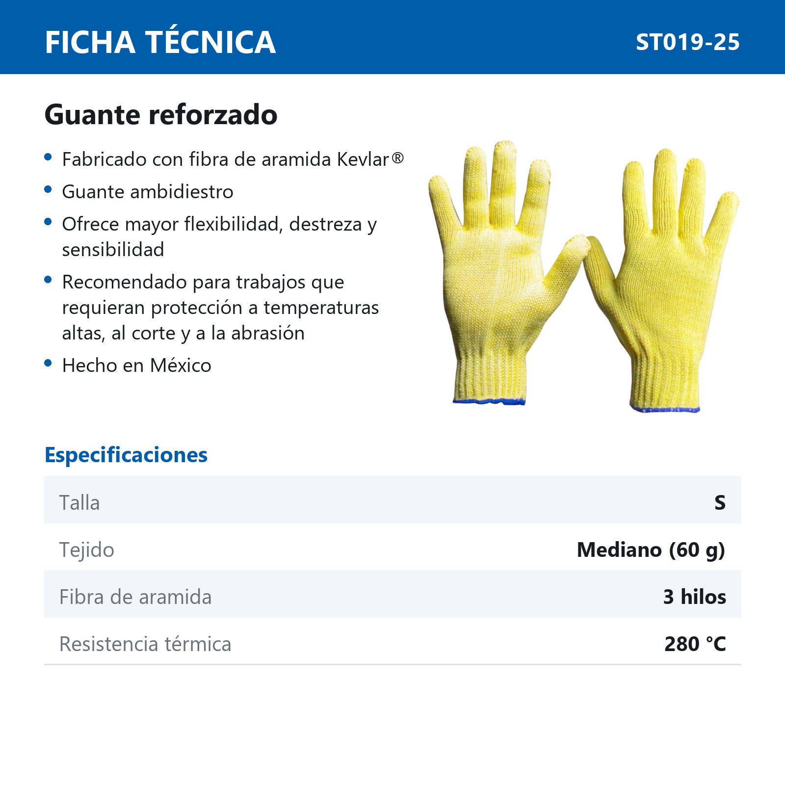GUANTE REFORZADO USO MEDIO TALLA S (Precio x par - Empaque c/10 pares) - Imagen 3