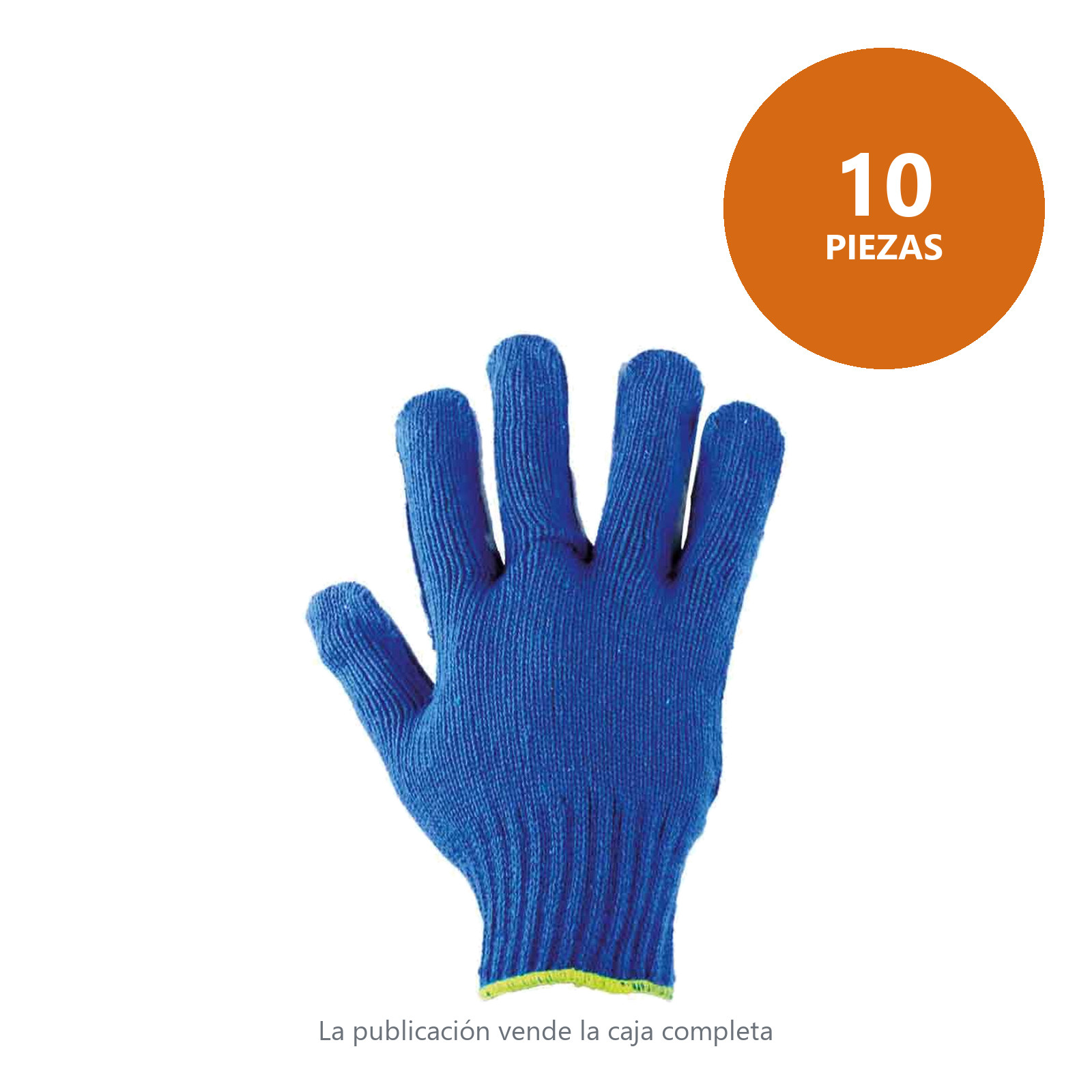 GUANTE TEJIDO AZUL C/PALMA DE CARNAZA (Precio x par - Empaque c/10 pares) - Imagen 2