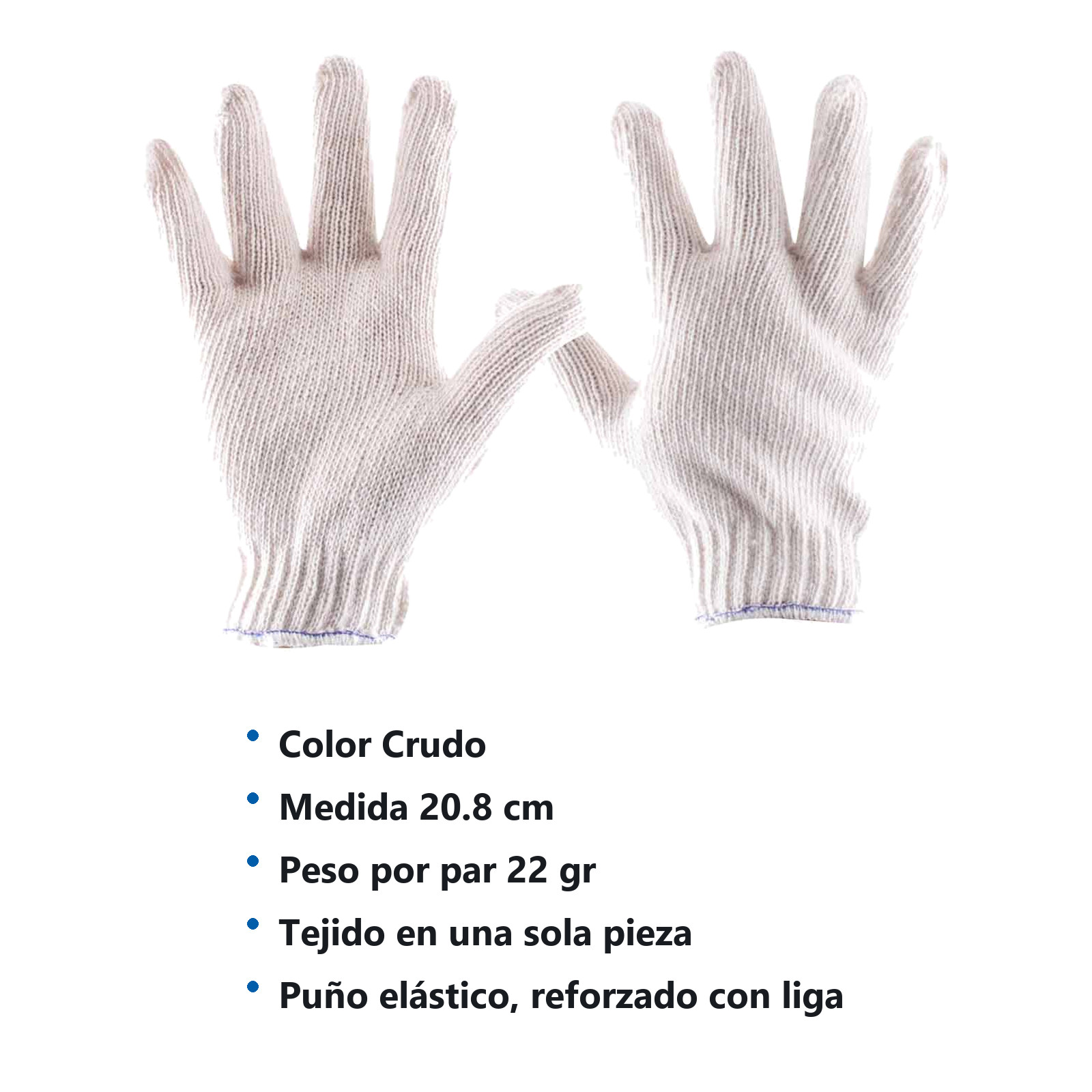 GUANTE JAPONES COLOR CRUDO 70GR. TALLA L (Precio x par - Empaque c/10 pares) - Imagen 4
