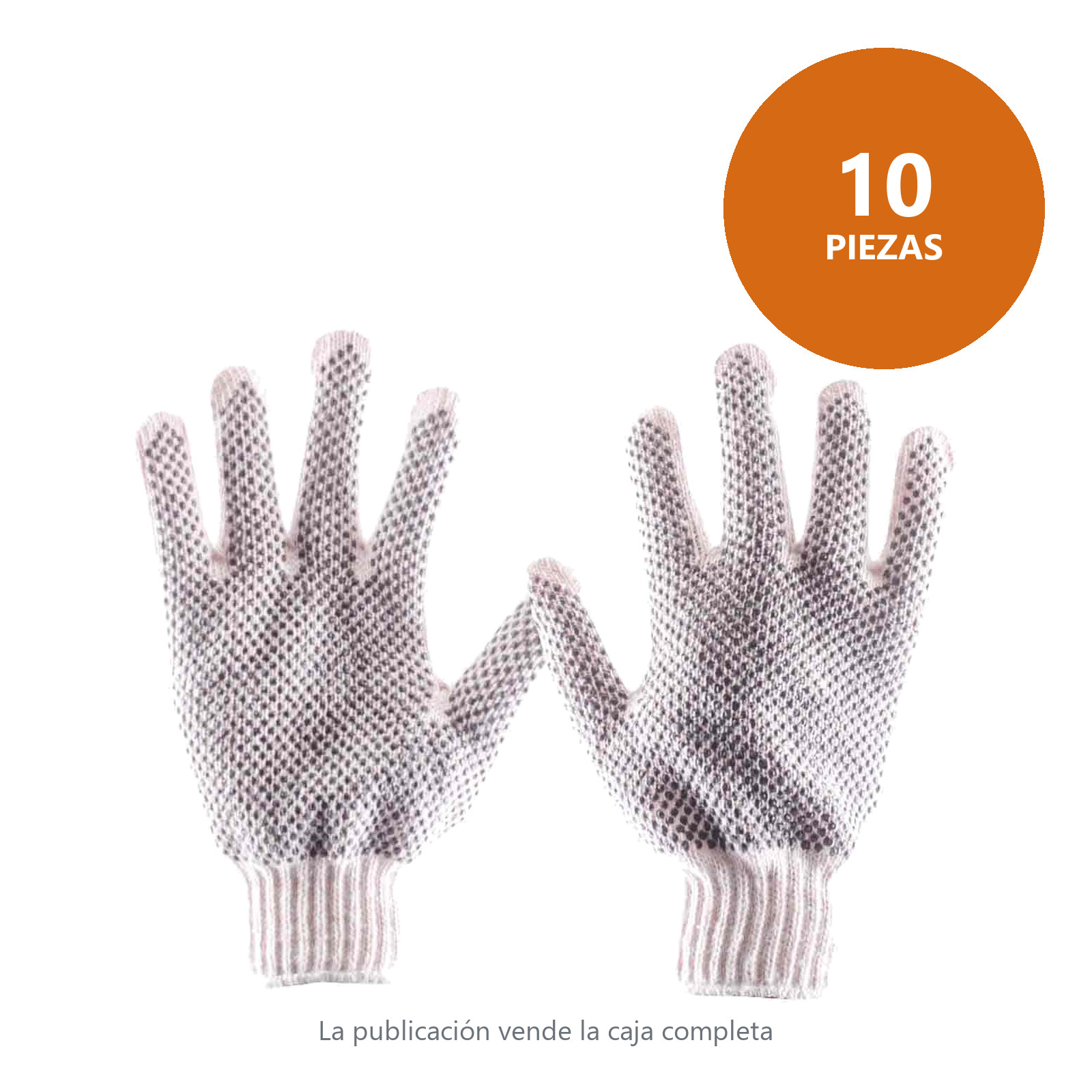 GUANTE ALGODON BLANCO C/PUNTOS PVC UNITALLA (Precio x par - Empaque c/10 pares) - Imagen 3