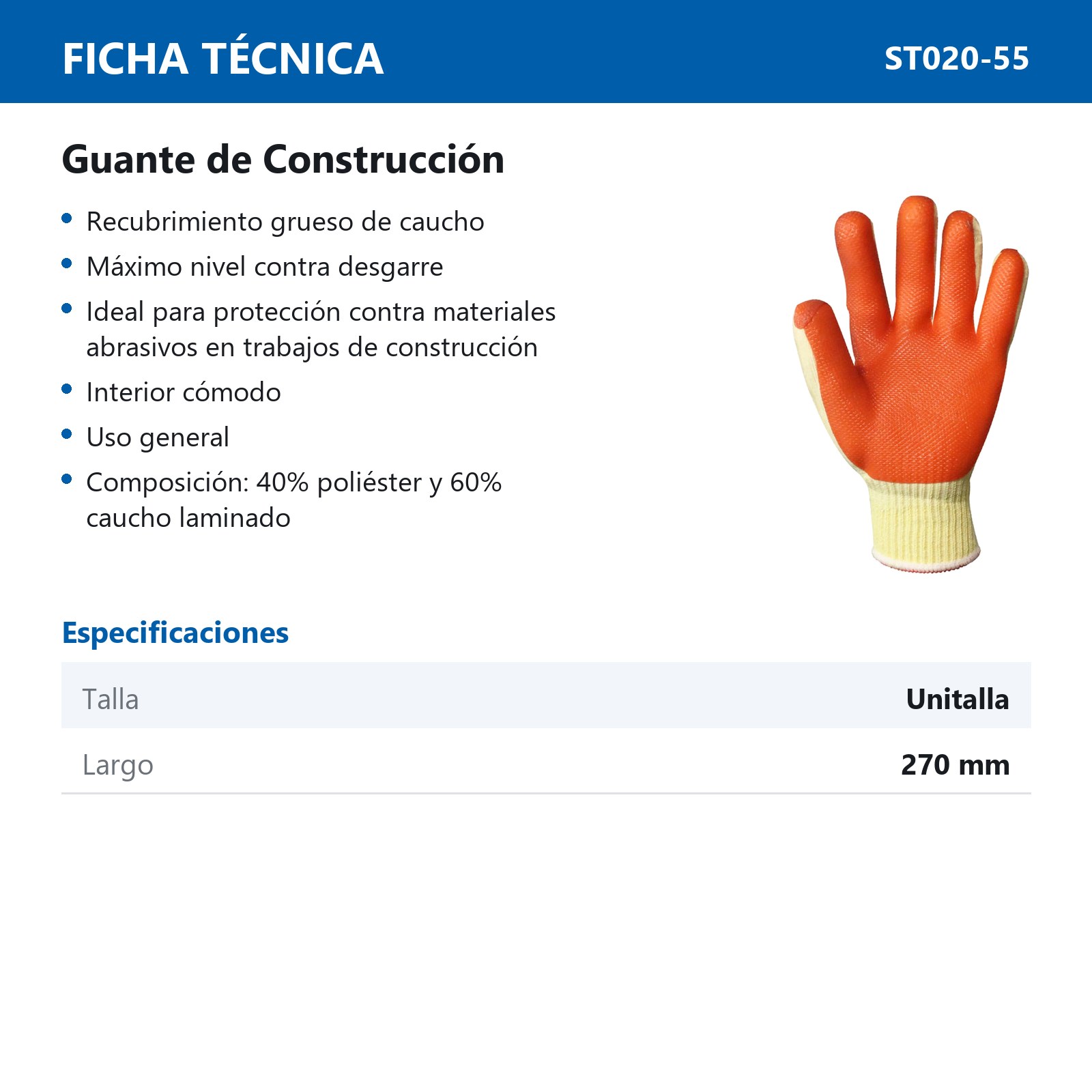 GUANTE DE CONSTRUCCION UNITALLA (Precio x par - Empaque c/10 pares) - Imagen 4