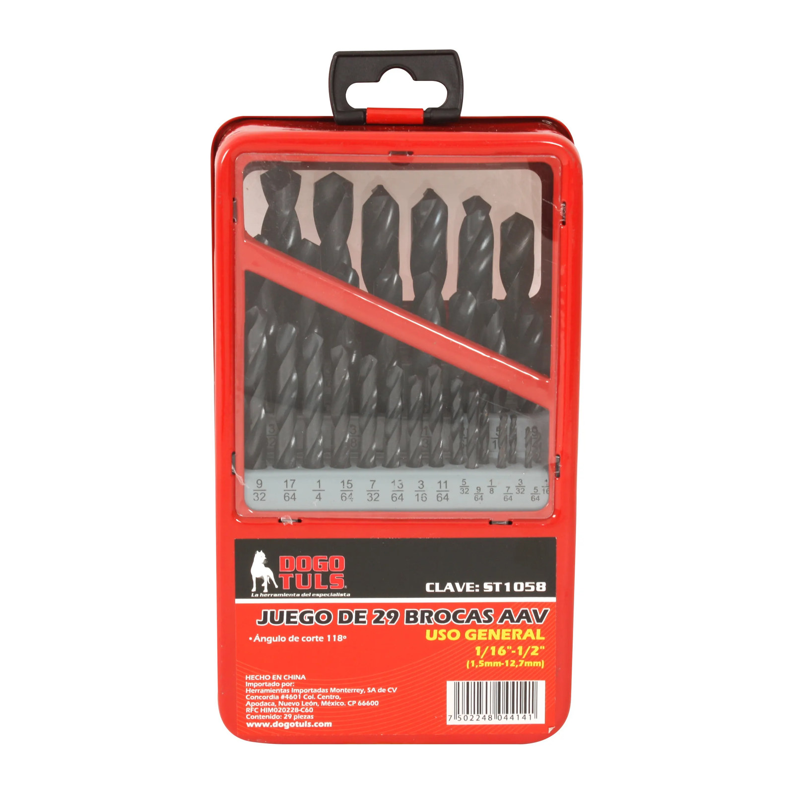 Juego de 29 Brocas Uso General 1/16" - 1/2"