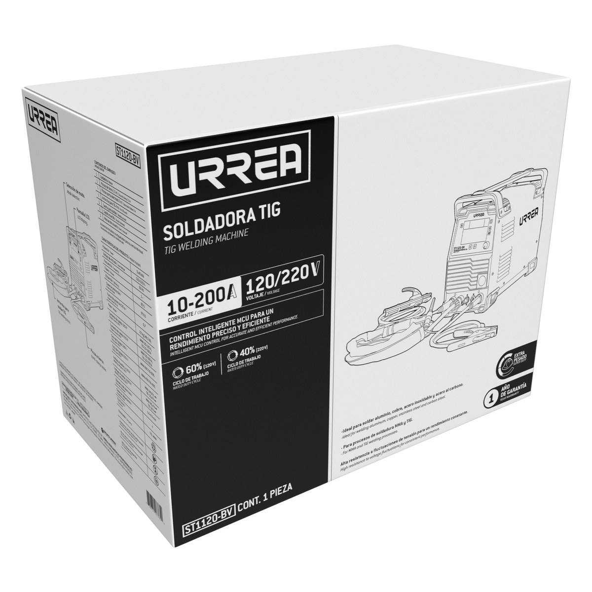 Soldadora inverter TIG de 1 fase 110 - 220 V, 200 A Urrea - Imagen 2