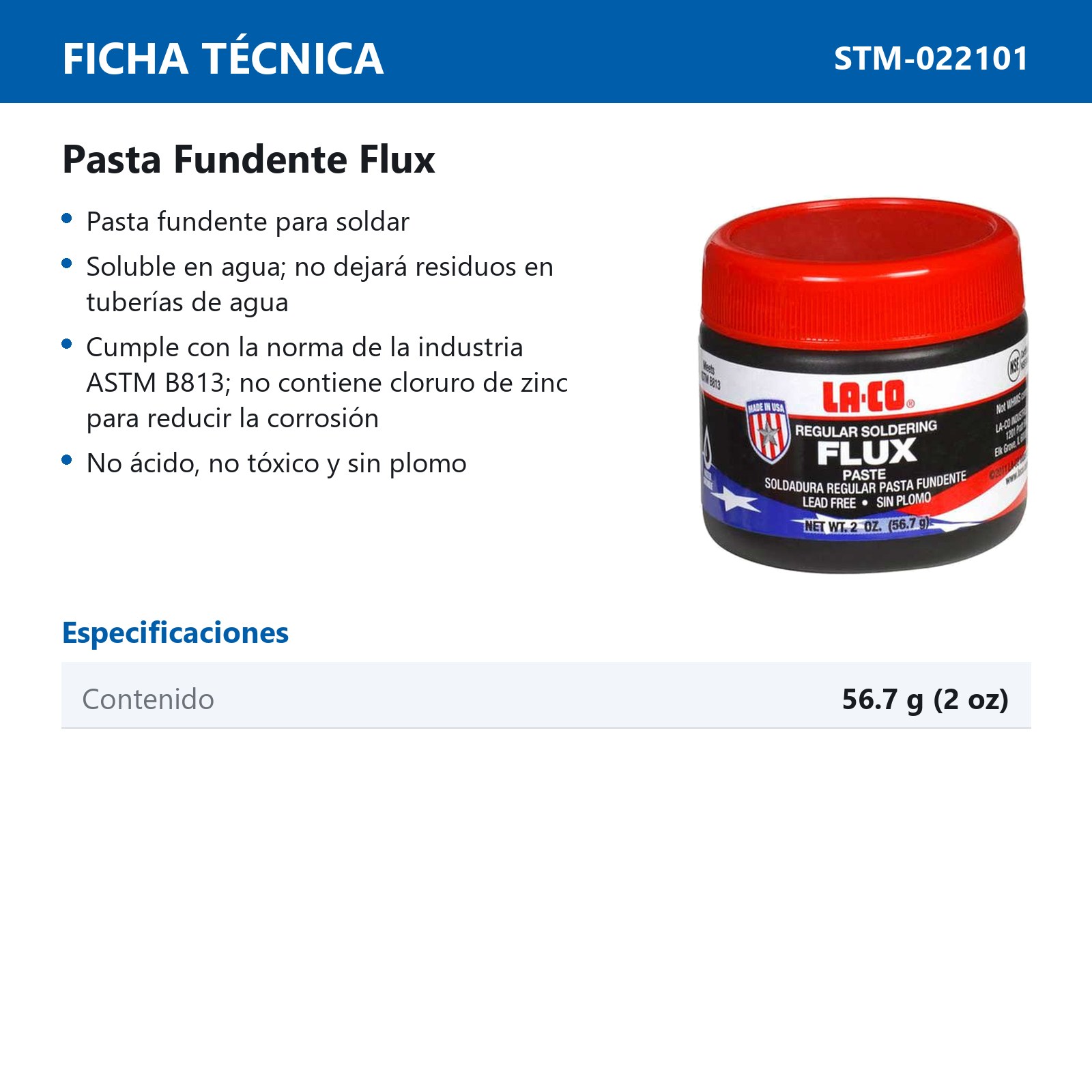 PASTA FUNDENTE FLUX 2OZ - Imagen 2