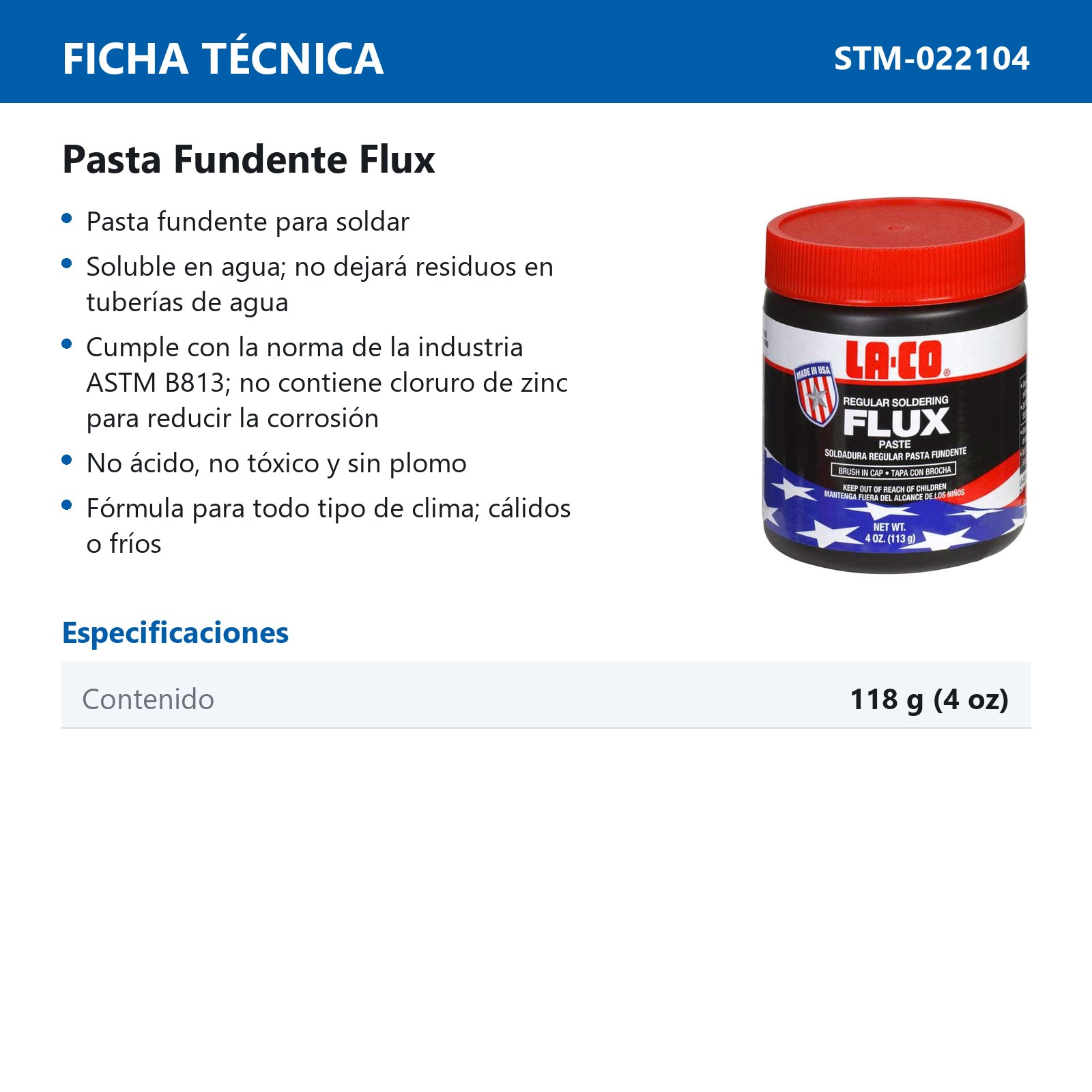 PASTA FUNDENTE FLUX 4OZ - Imagen 2