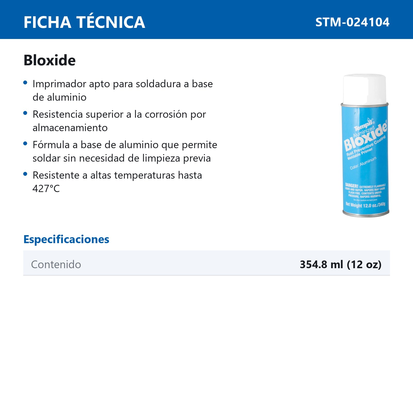 BLOXIDE AEROSOL 12OZ (CAJA C/12 - PRECIO X PZA) - Imagen 3