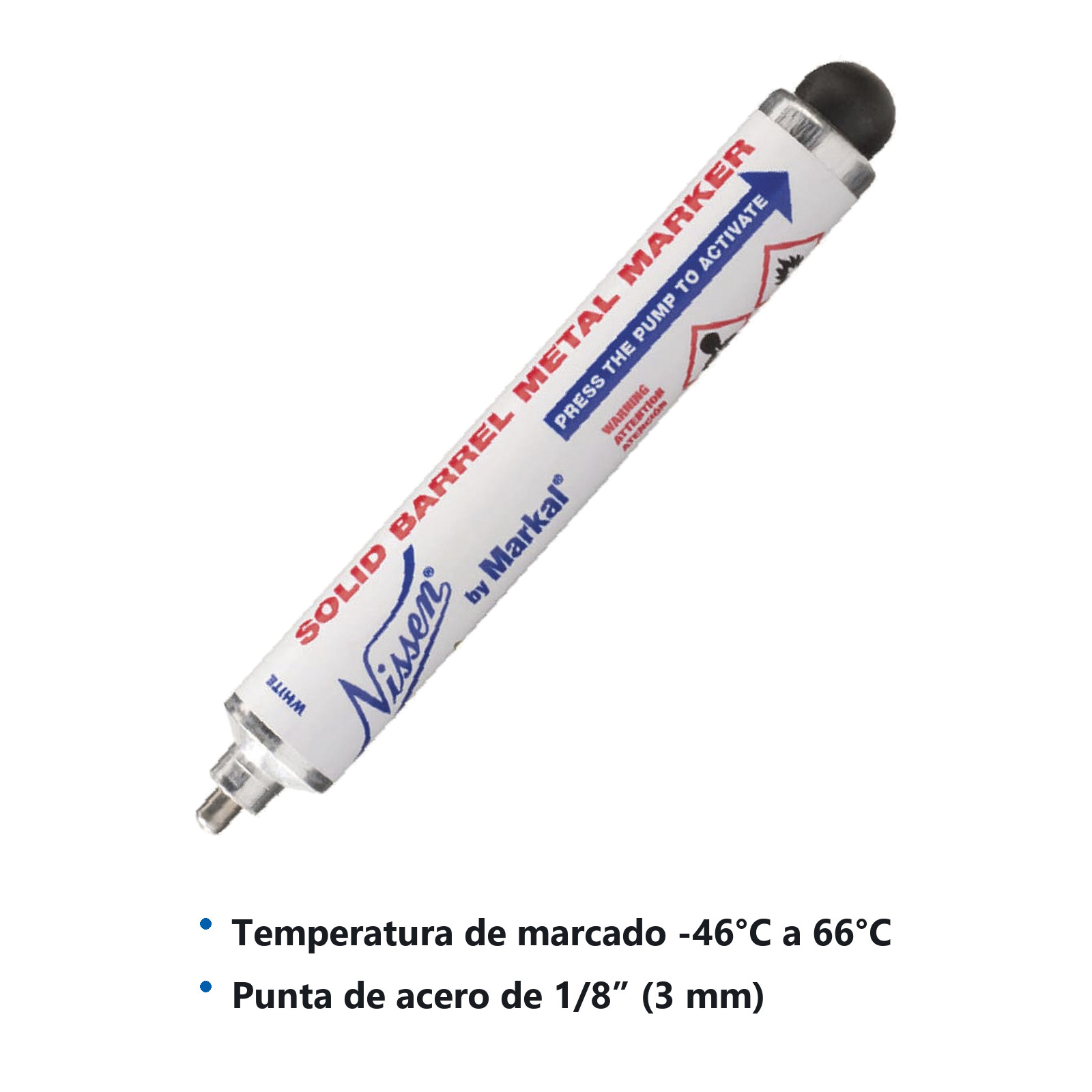 MARCADOR NISSEN SOLID BARREL BLANCO (CAJA C/12 PZAS - PRECIO X PIEZA) - Imagen 3