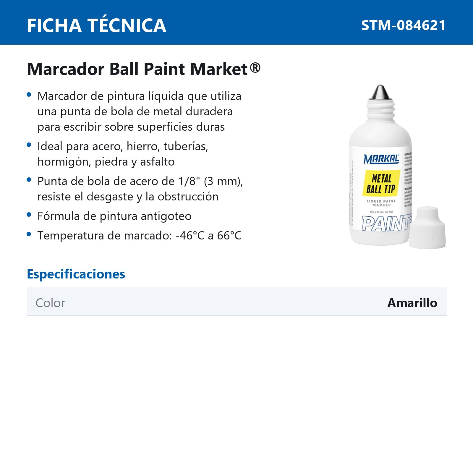 MARCADOR BALL PAINT AMARILLO (CAJA C/12 - PRECIO X PZA) - Imagen 3