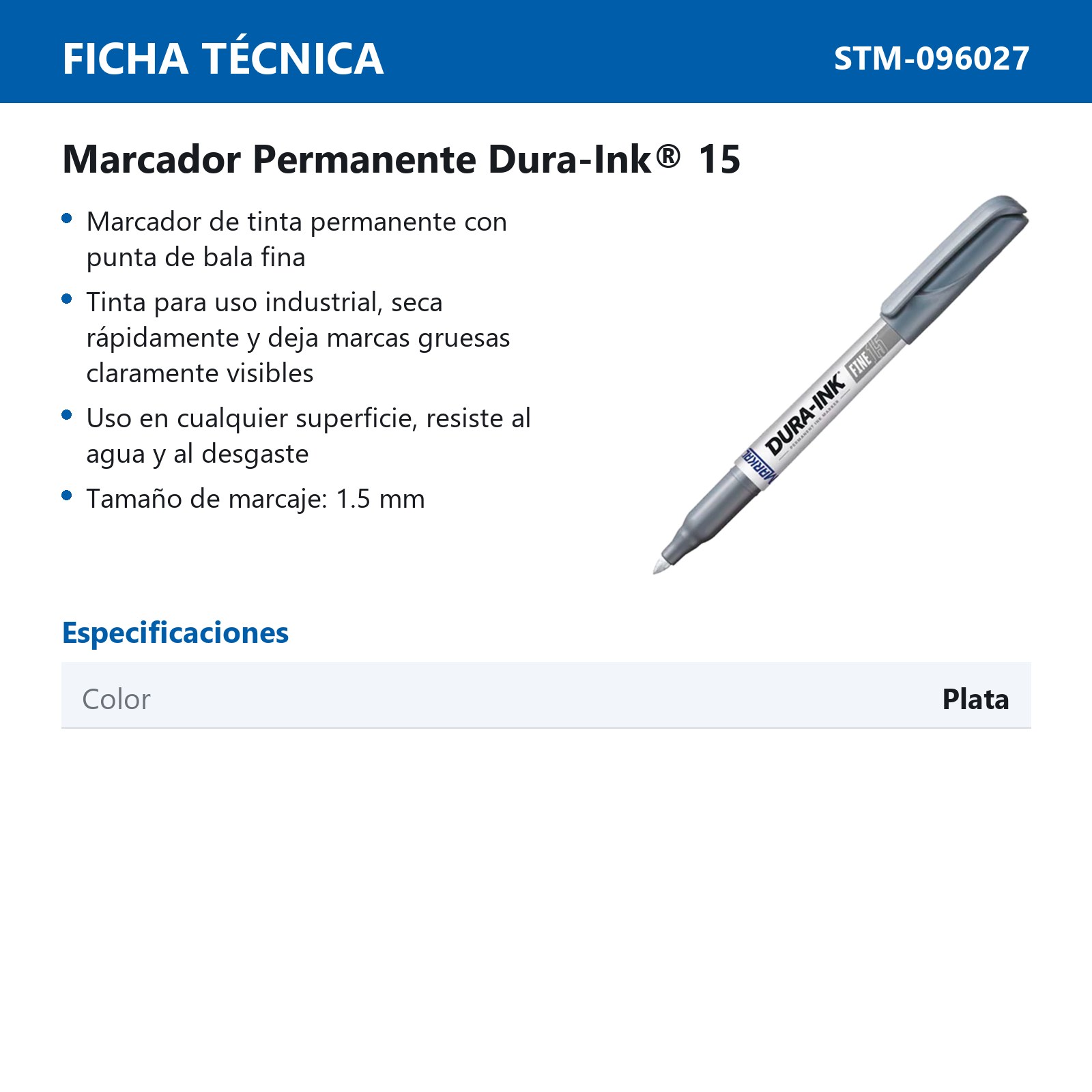 MARCADOR PERMANENTE SILVER (INK 15) (CAJA C/12 - PRECIO X PZA) - Imagen 3