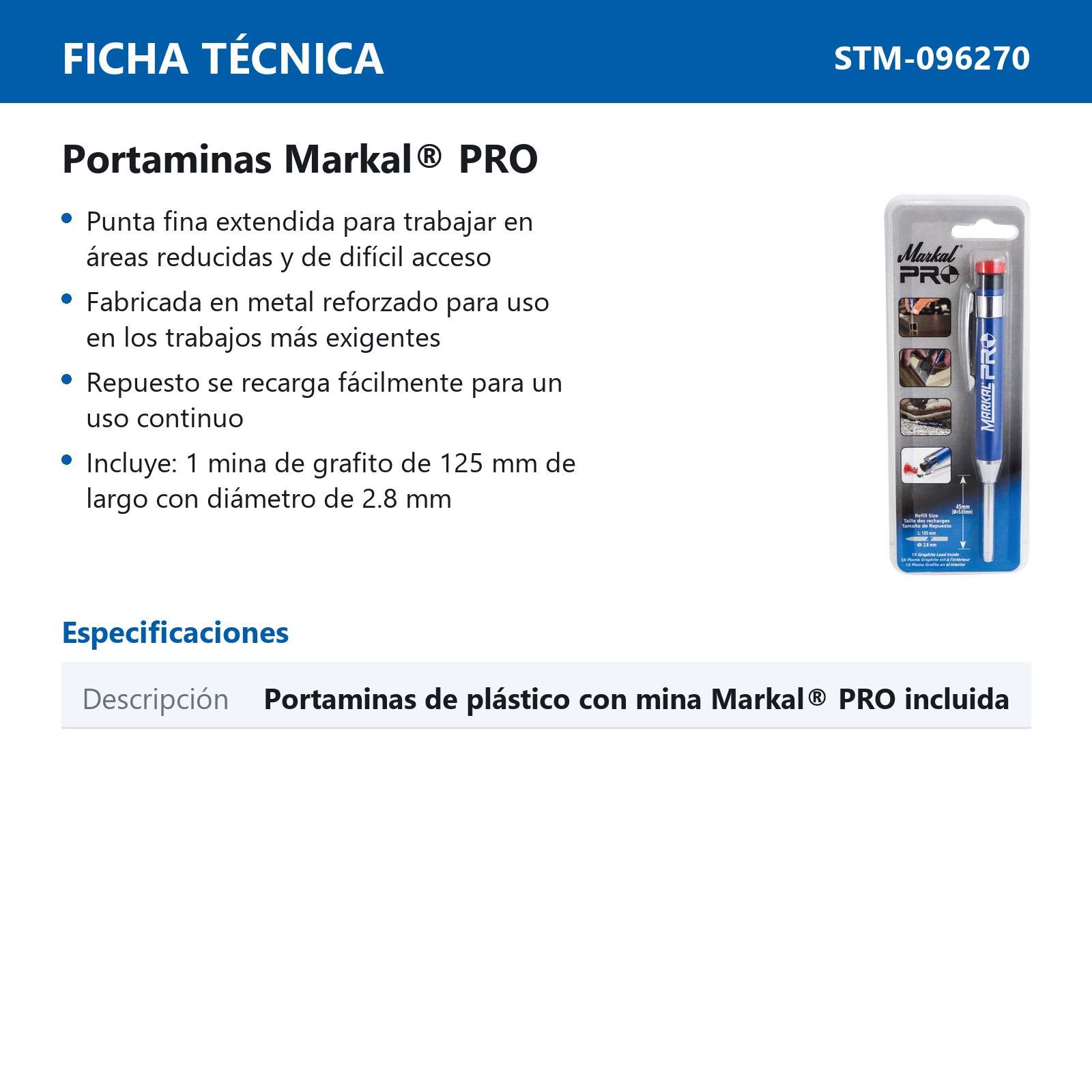 SOPORTE MARKAL PRO HOLDER C/1 MINA (CAJA C/12 - PRECIO X PZA) - Imagen 3