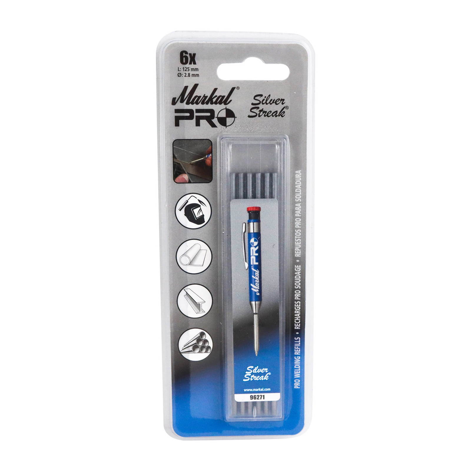 Minas de Recambio Markal Pro Silver-Streak (Caja con 12 piezas, precio por pieza)