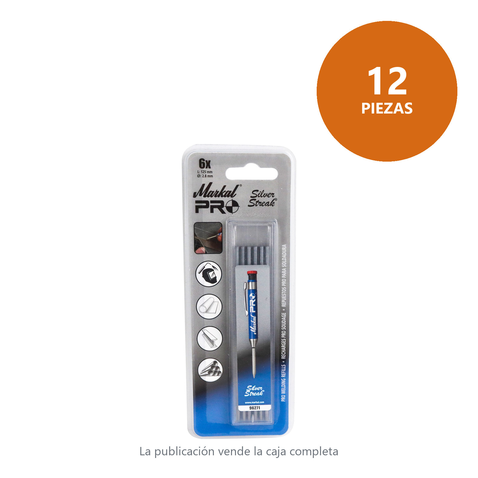 MINAS RECAMBIOS PARA SOLDADURA MARKAL PRO SILVER-STREAK (CAJA C/12 - PRECIO X PZA) - Imagen 2
