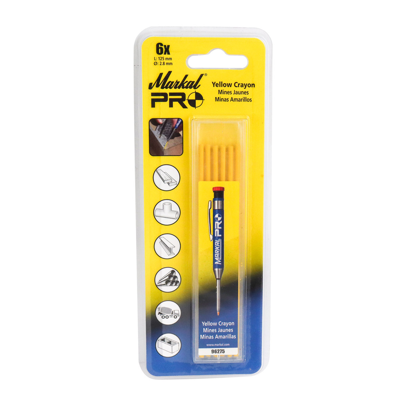 Minas de Recambio MARKAL Pro-Color Amarillo para Marcador Industrial