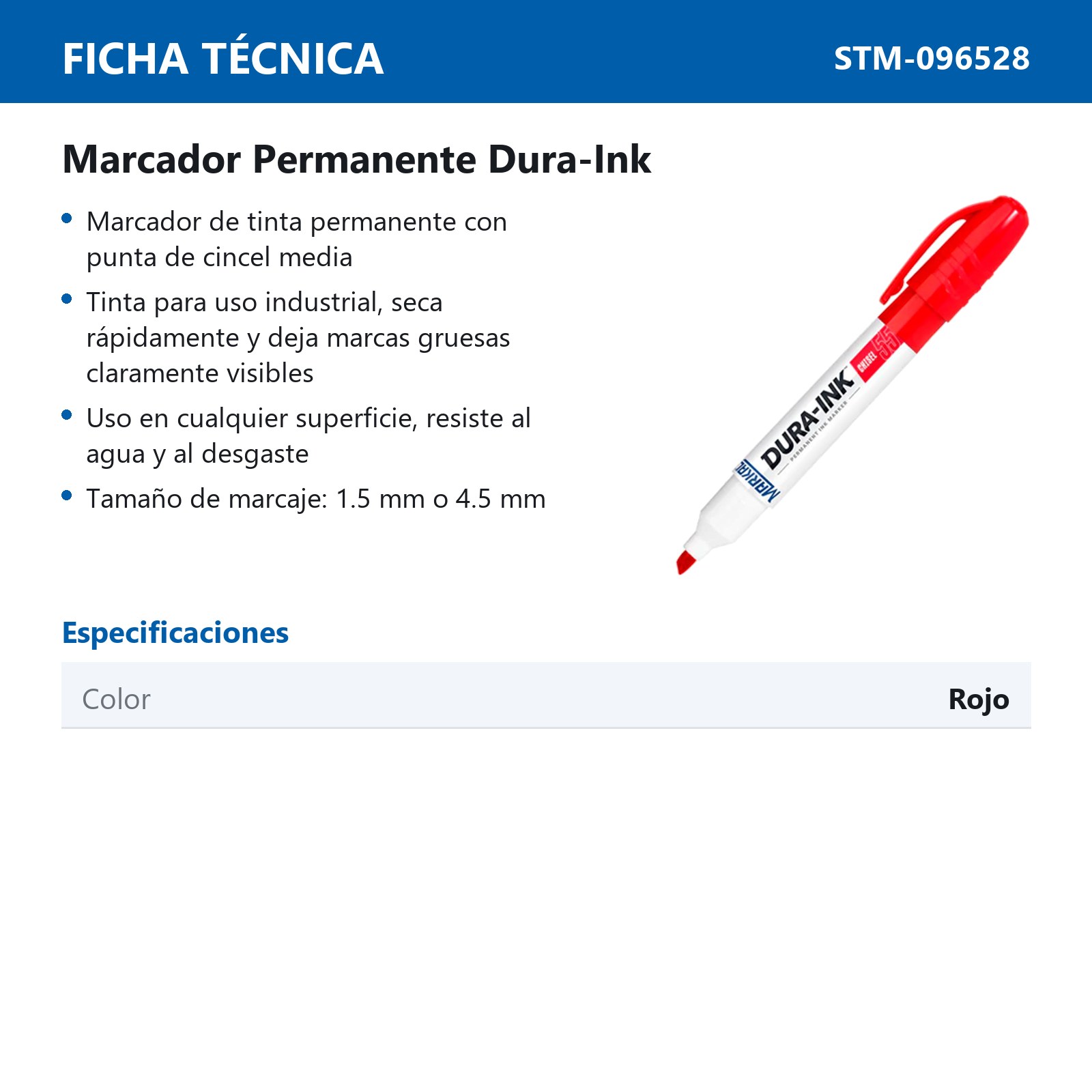 MARCADOR PERMANENTE ROJO 55 (CAJA C/12 - PRECIO X PZA) - Imagen 3