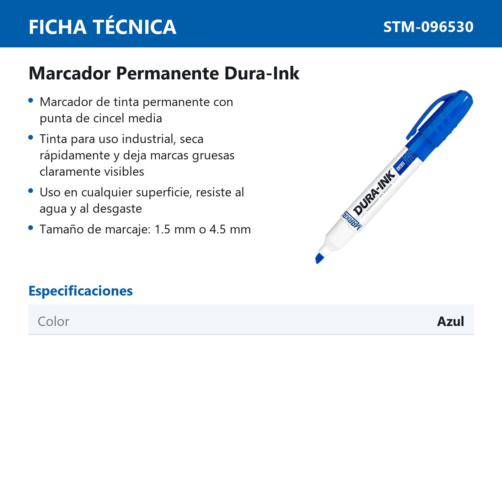 MARCADOR PERMANENTE AZUL 55 (CAJA C/12 - PRECIO X PZA) - Imagen 3