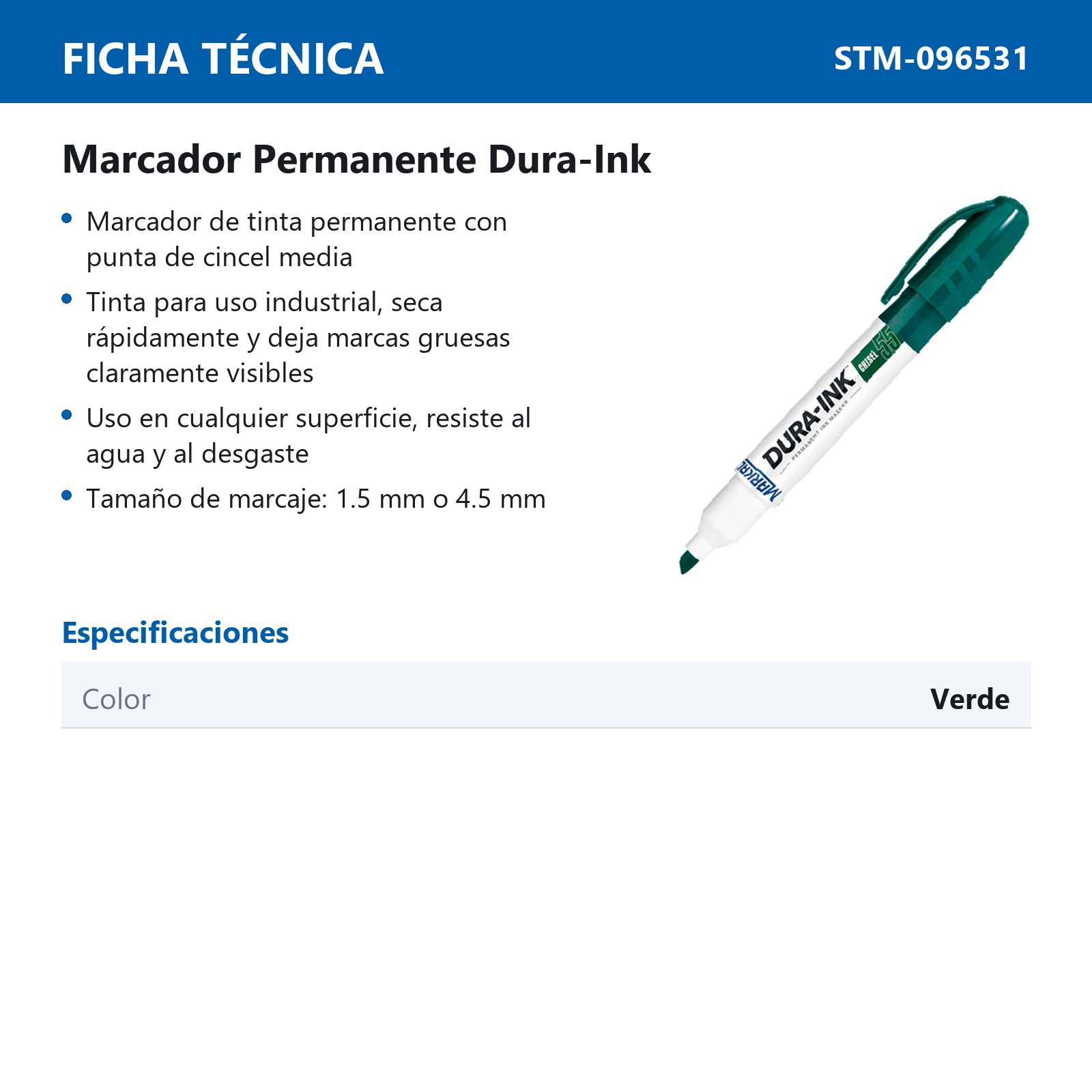 MARCADOR PERMANENTE VERDE 55 (CAJA C/12 - PRECIO X PZA) - Imagen 3