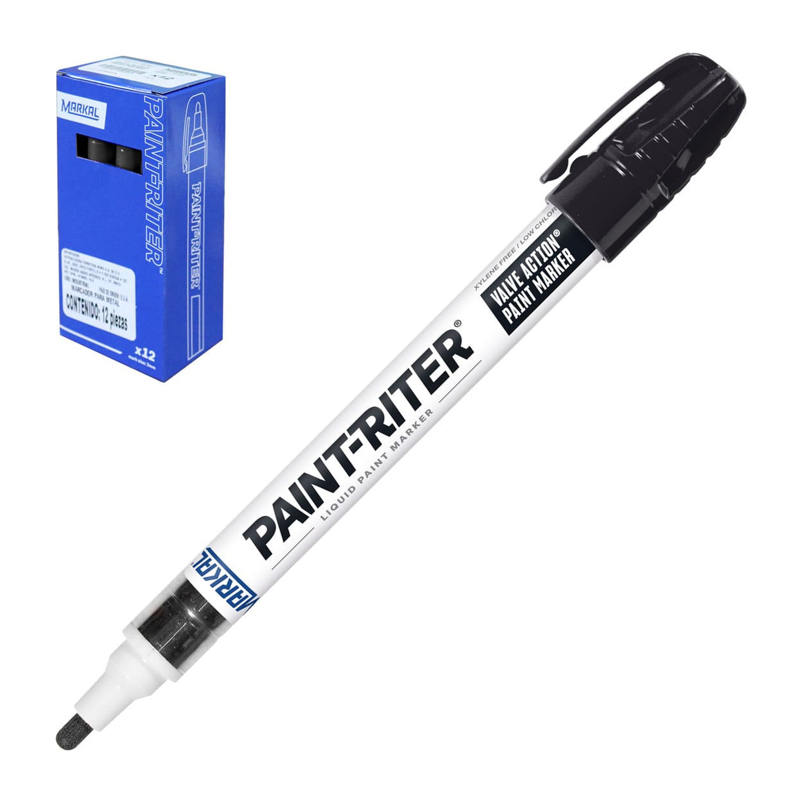 Marcador de Pintura Industrial Valve Action Negro Markal