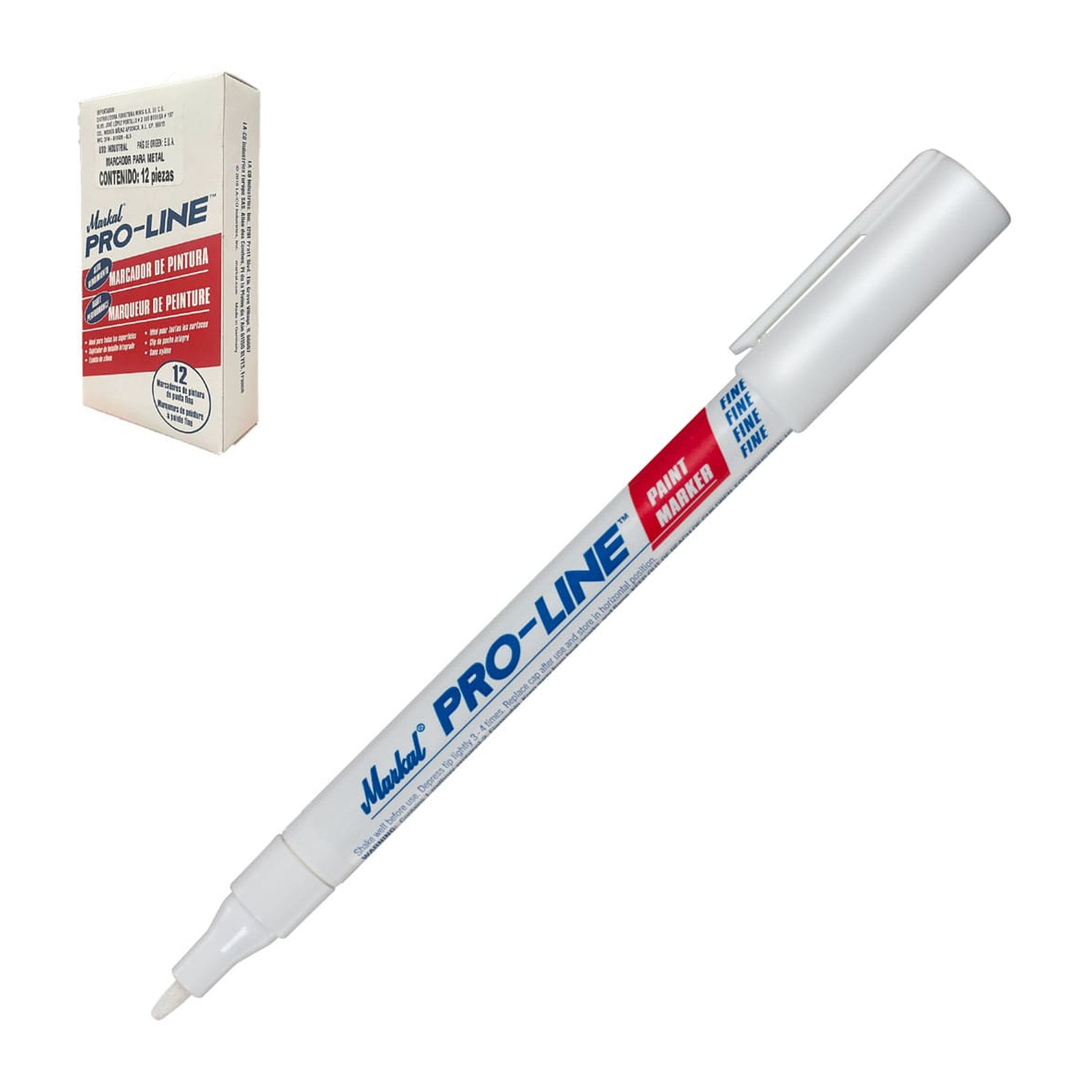 Marcador Punto Fino Pro-Line Blanco MARKAL
