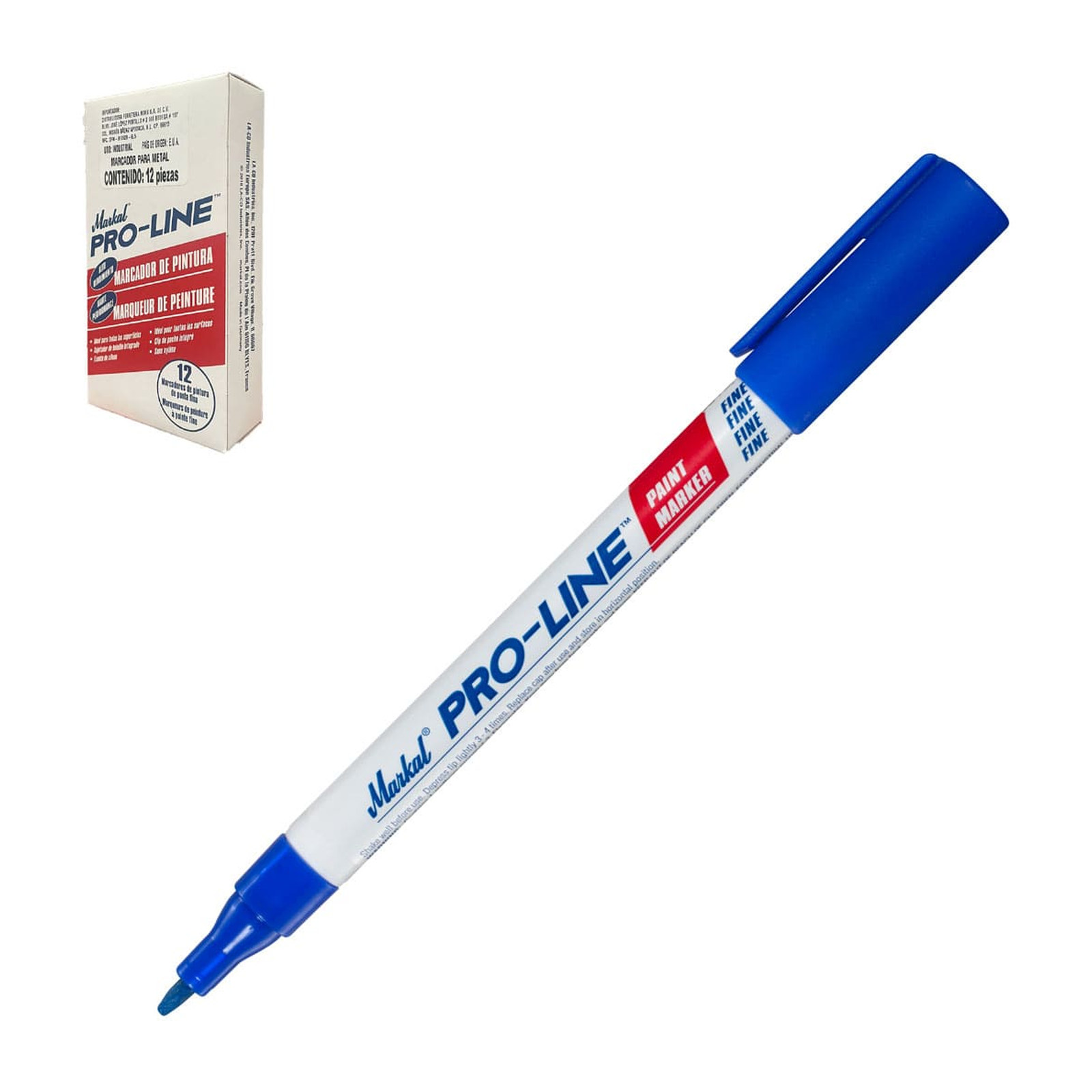 Marcador Punta Fina Proline Azul Markal