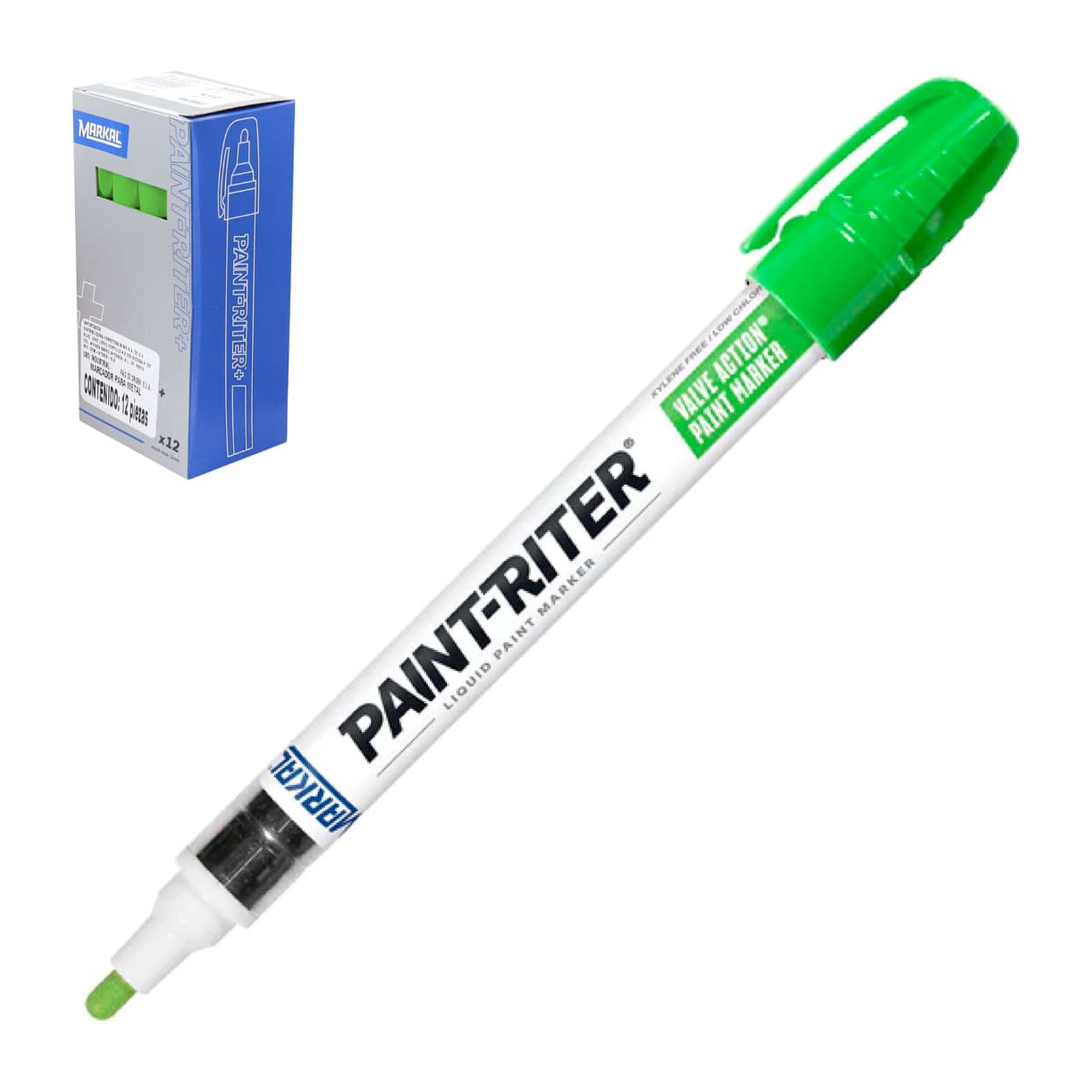 Marcador Markal Valve Action Verde Fluorescente
