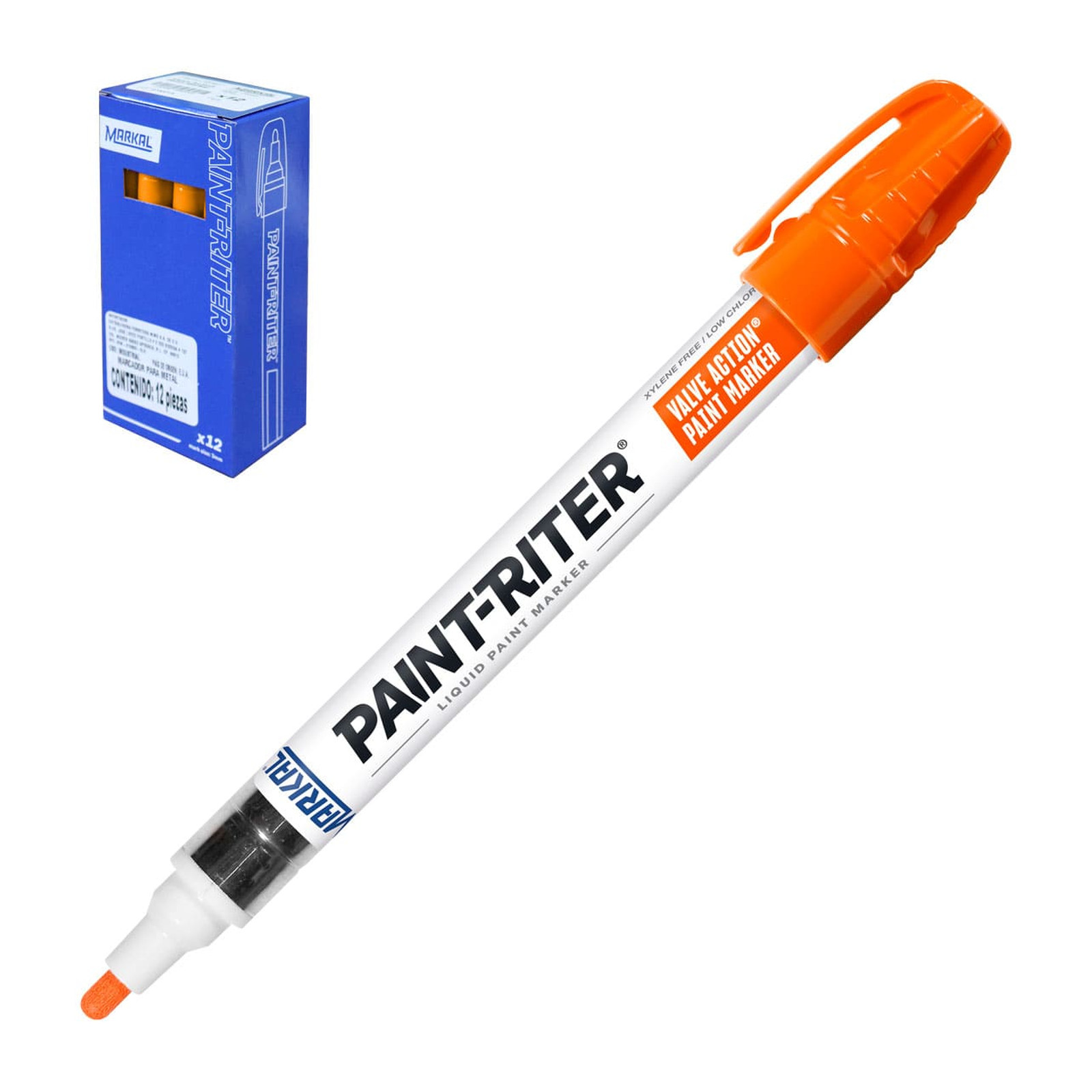 MARCADOR VALVE ACTION NARANJA FLUORESCENTE (CAJA C/12 - PRECIO X PZA)