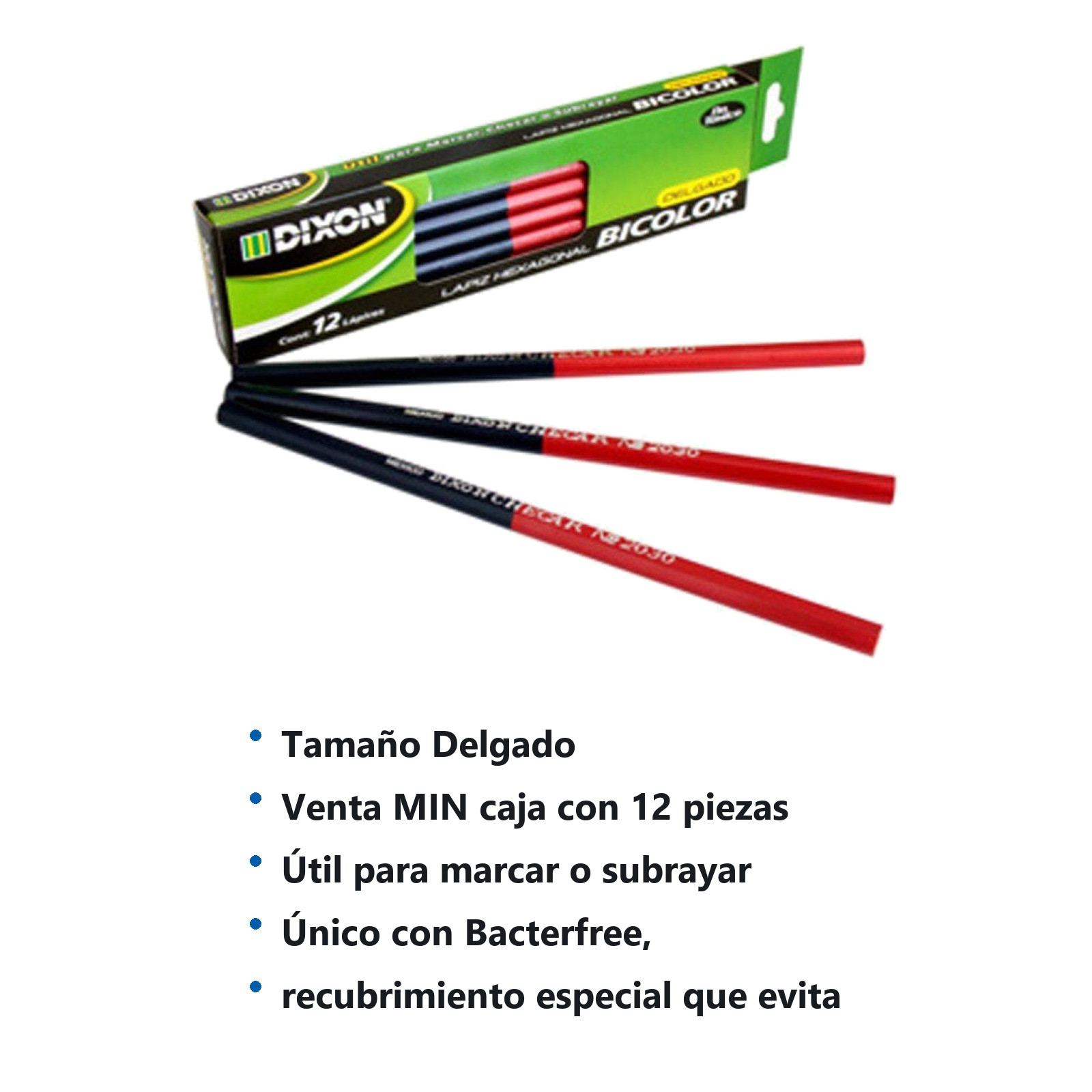 LAPIZ BICOLOR HEXAGONAL DIXON DELGADO CAJA C/12PZS (PRECIO X CAJA) - Imagen 2