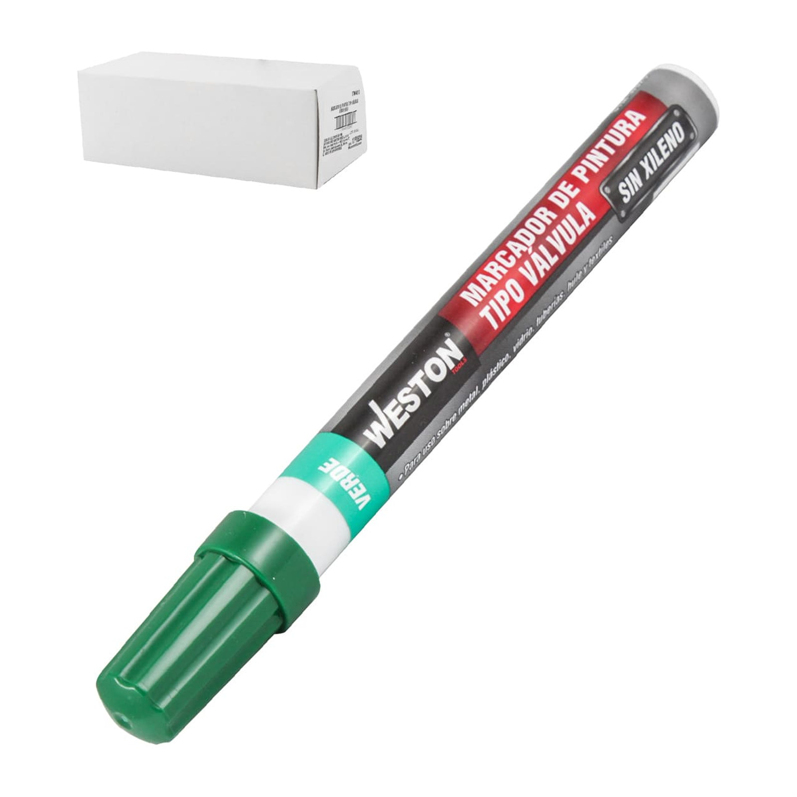 Marcador de Pintura Tipo Válvula Verde Weston