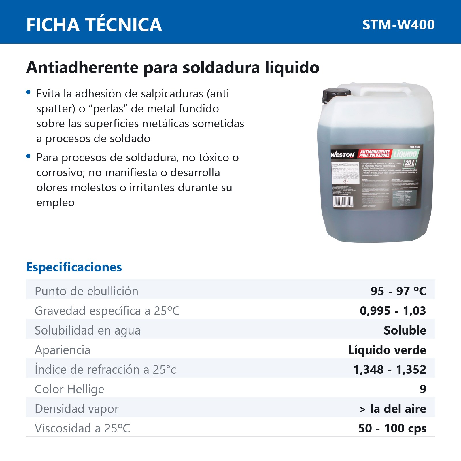 ANTI SPATTER 20 LITROS LIQUIDO - Imagen 2