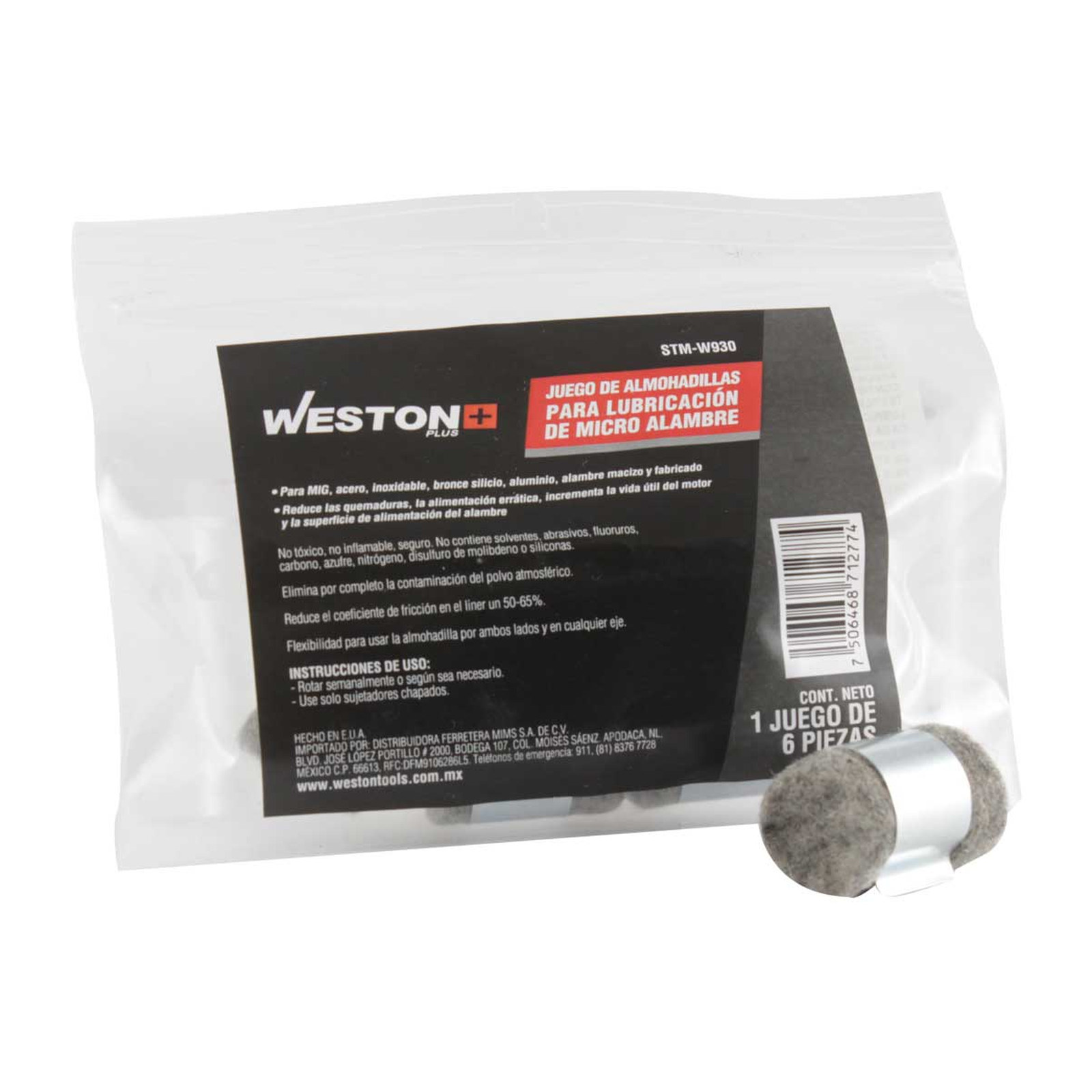 Almohadilla para Lubricación de Micro Alambre Weston Plus (6 piezas)