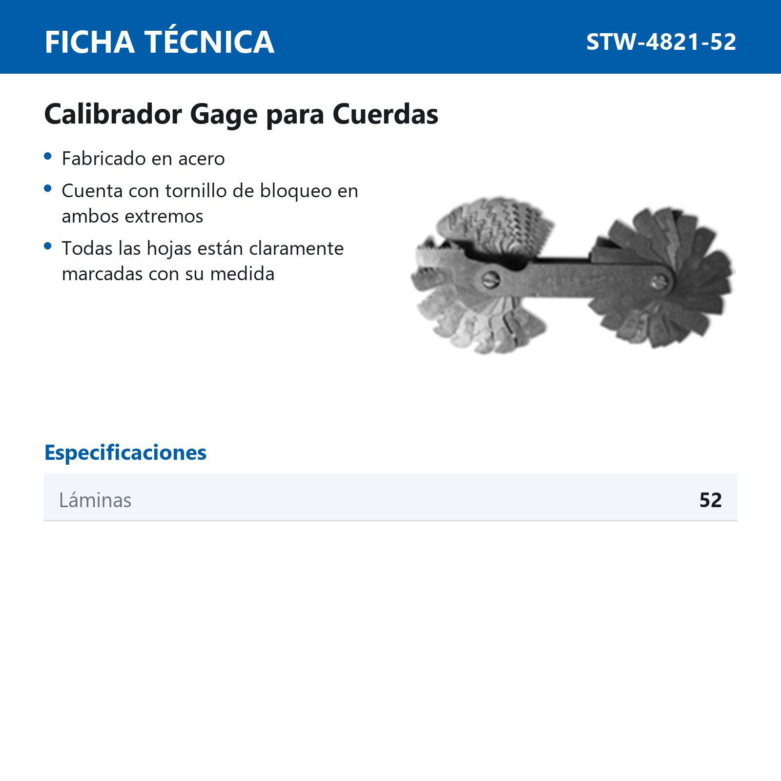 CTA.HILOS METR.PULG 4-62 Y 0.25-6MM C/60          52 PIEZAS - Imagen 2