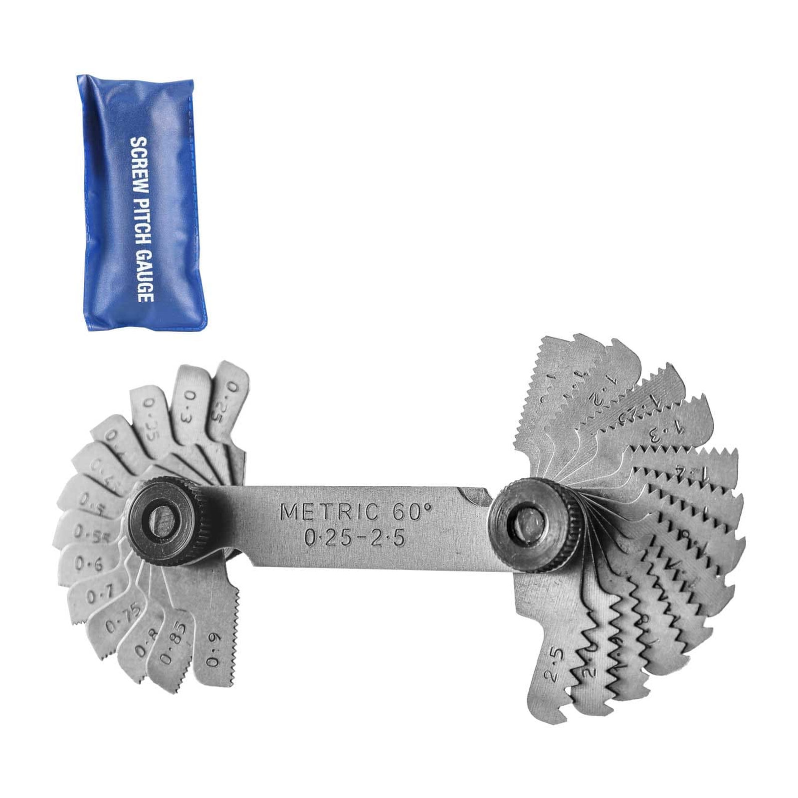 Contador de Hilos Métrico Weston TPI 0.25-2.5 60° 28 Láminas