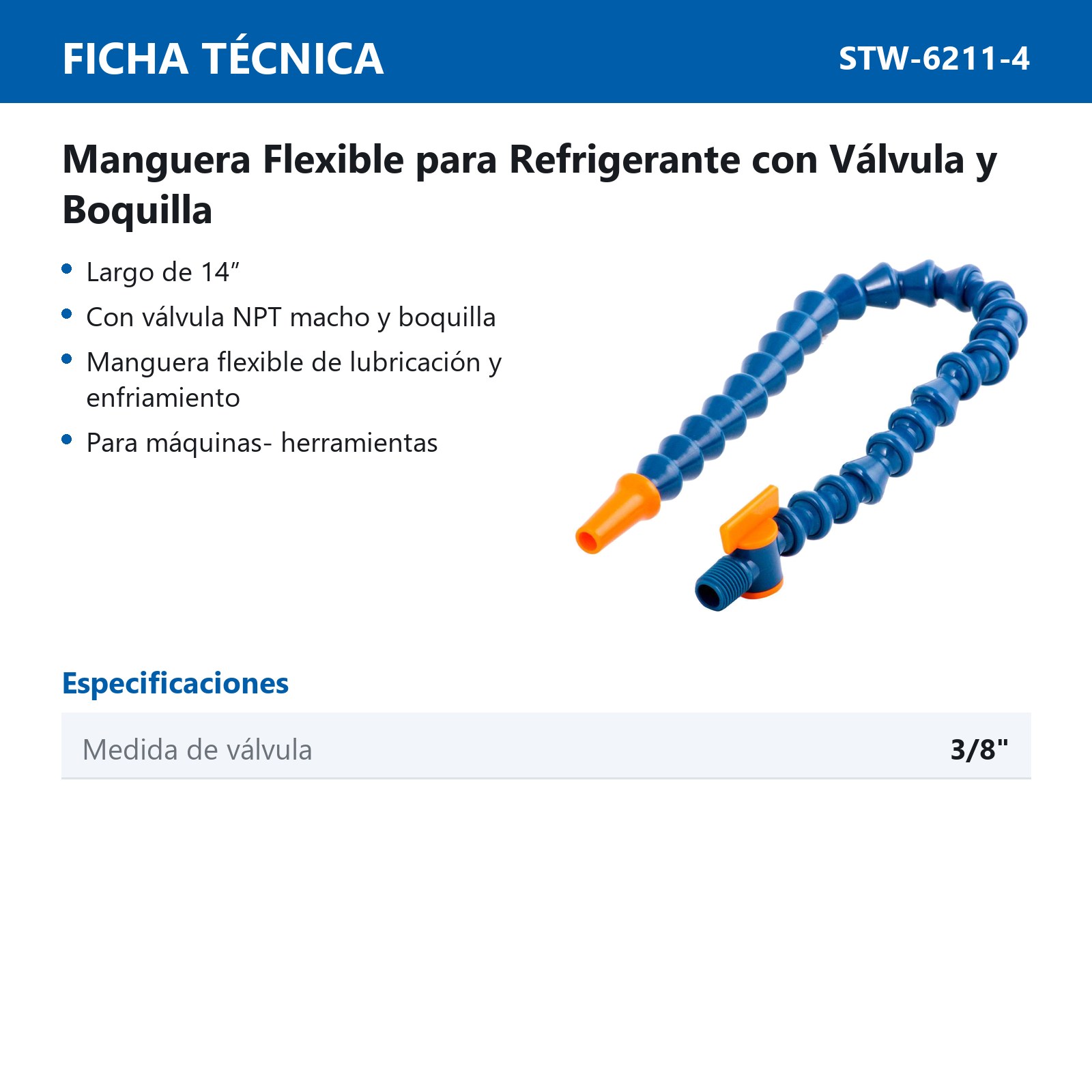 MANGUERA COMPLETA 3/8 X 14" (2 PZS) - Imagen 2