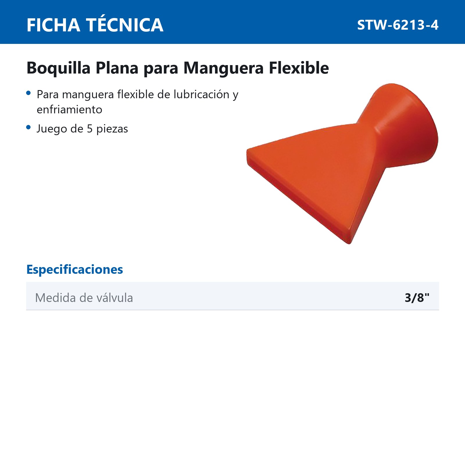 BOQUILLA PLANA 3/8" (5 PZS) - Imagen 2