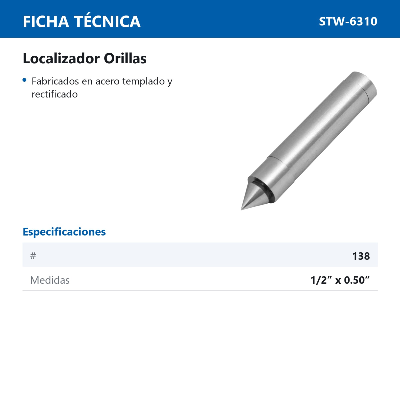 LOCALIZADOR D/ORILLAS SENCILLO C/PUNTA X 1/2" - Imagen 3